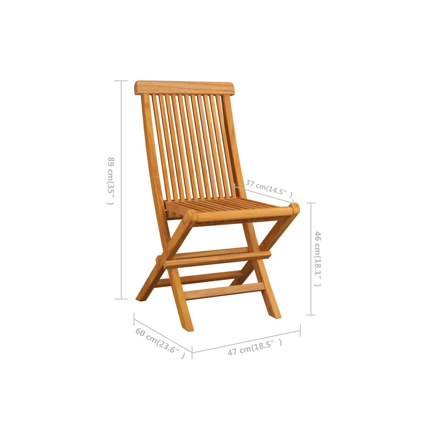 vidaXL Folding Patio Chairs 6 pcs Solid Teak Wood