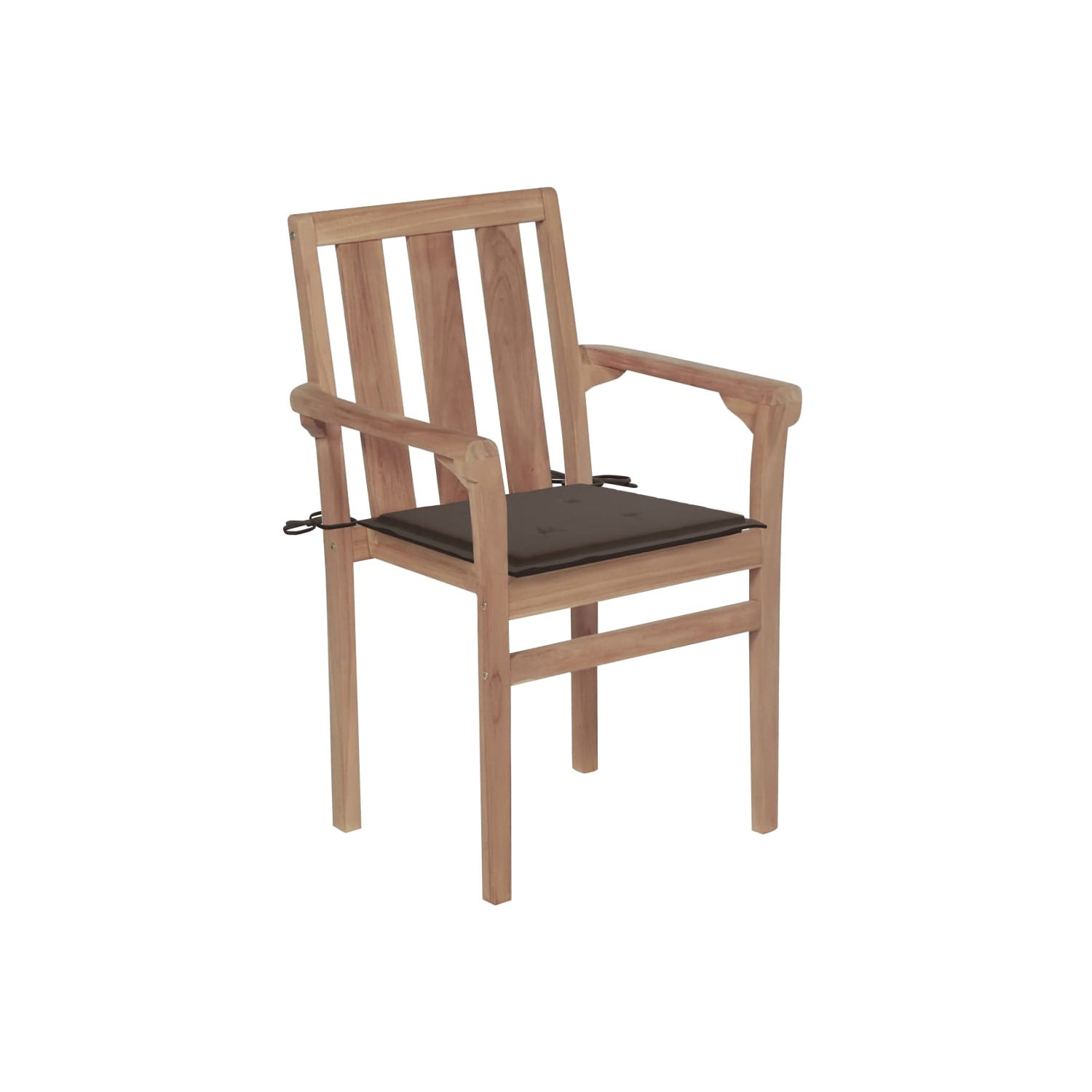 vidaXL Patio Chairs 2 pcs with Taupe Cushions Solid Teak Wood