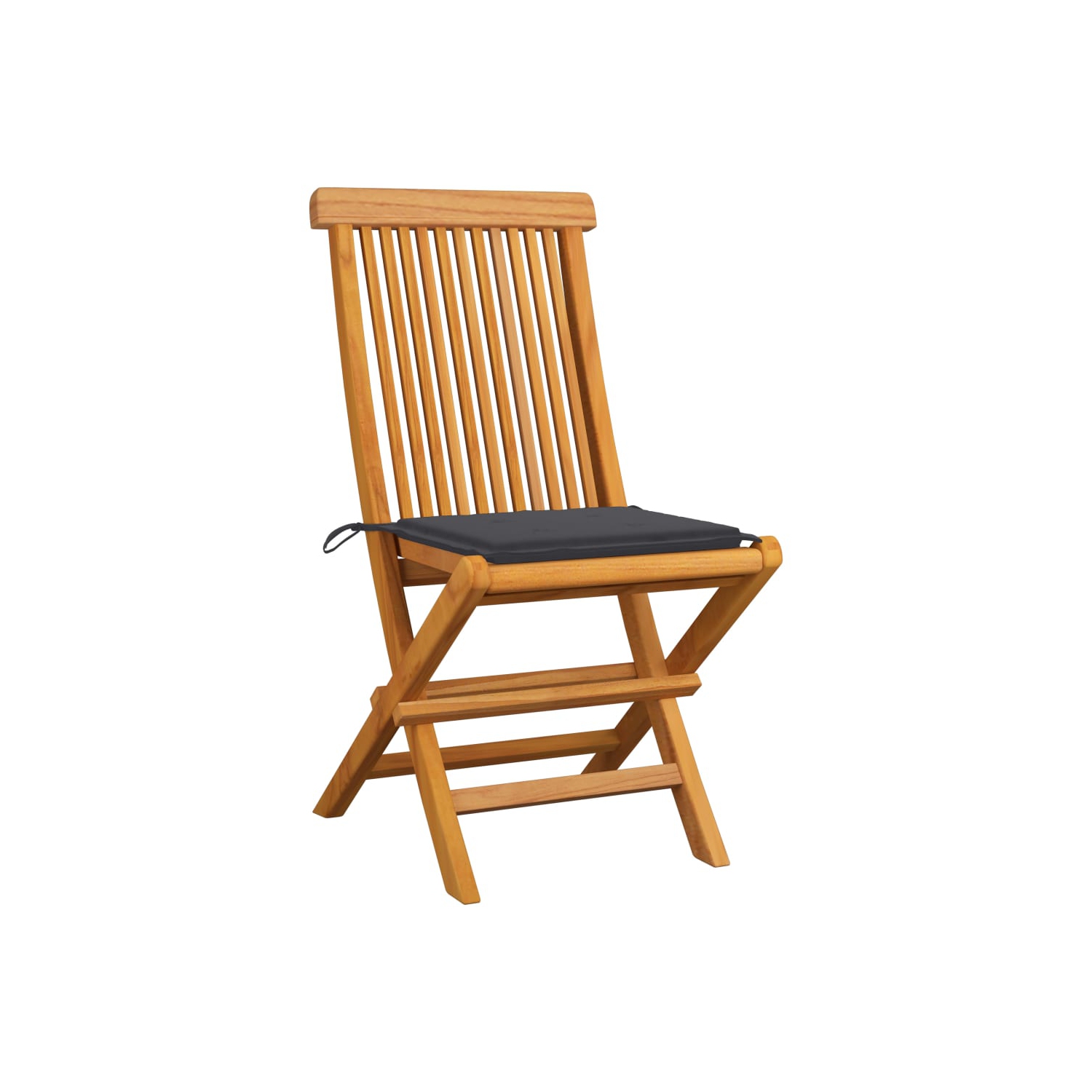 vidaXL Patio Chairs with Anthracite Cushions 4 pcs Solid Teak Wood