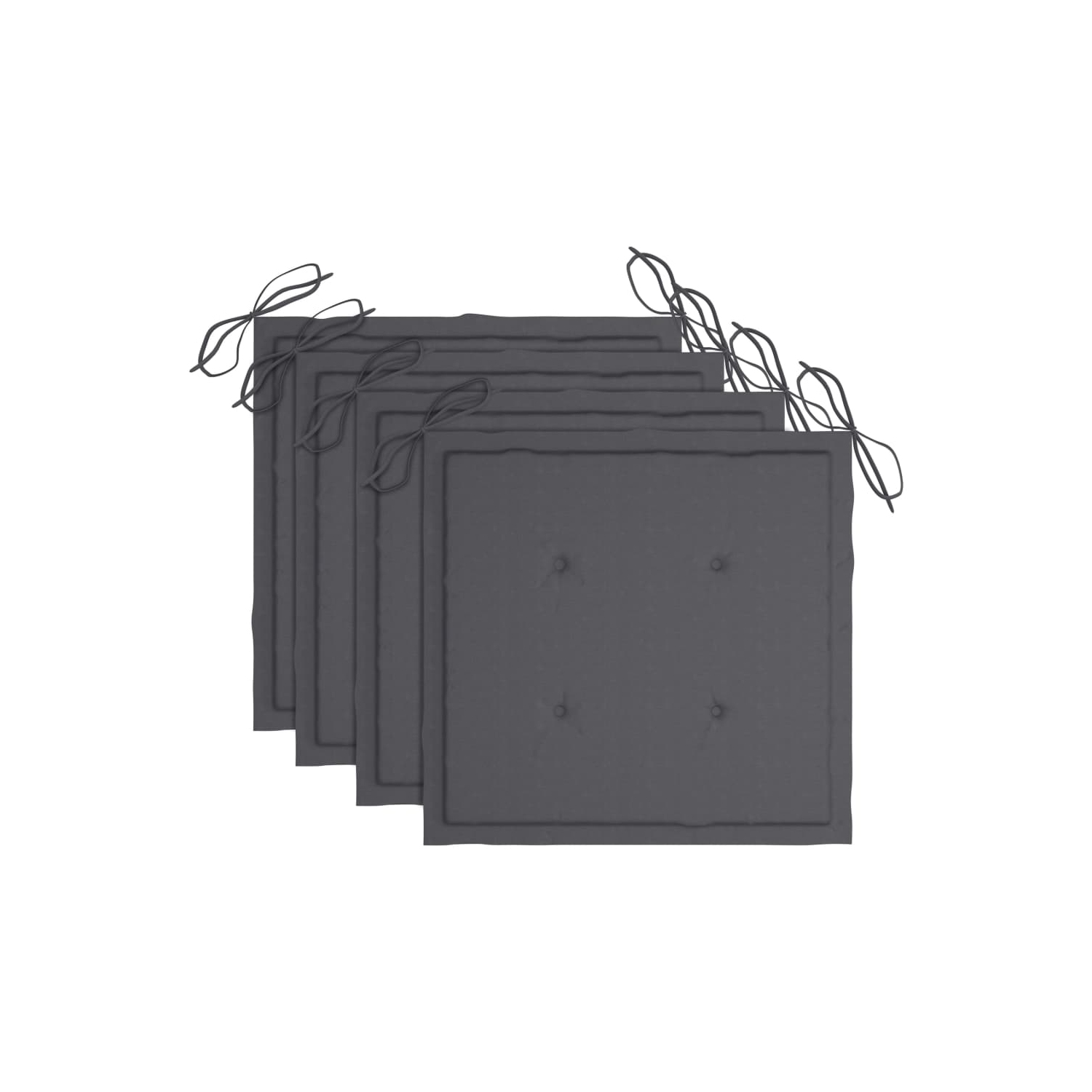 vidaXL Patio Chairs with Anthracite Cushions 4 pcs Solid Teak Wood