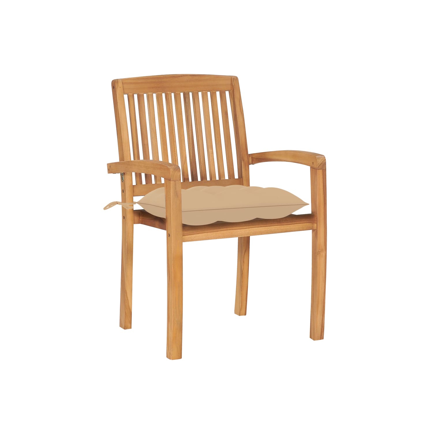 vidaXL Patio Chairs 2 pcs with Beige Cushions Solid Teak Wood
