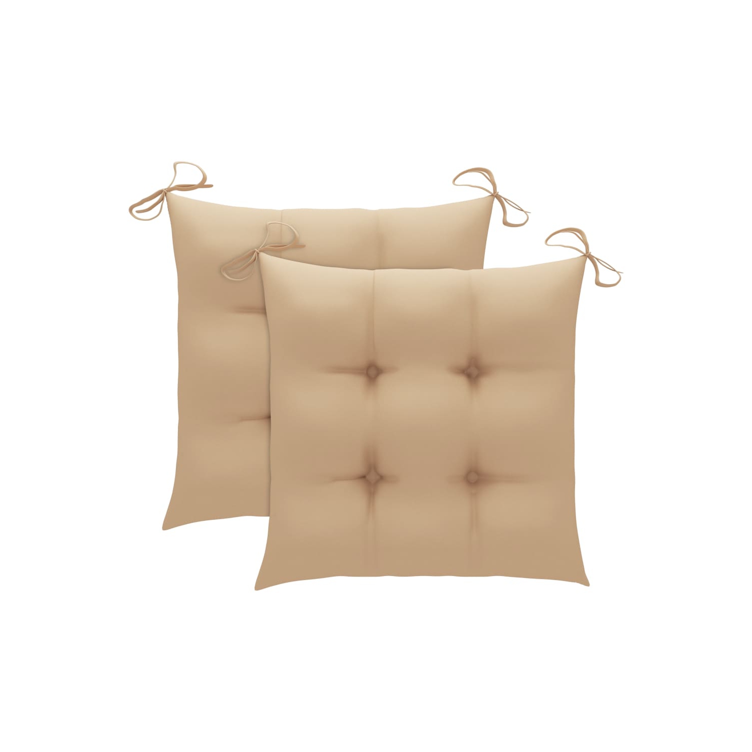 vidaXL Patio Chairs 2 pcs with Beige Cushions Solid Teak Wood