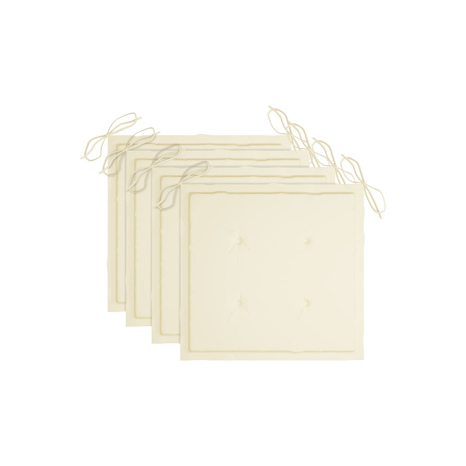 vidaXL Patio Chairs with Cream Cushions 4 pcs Solid Teak Wood