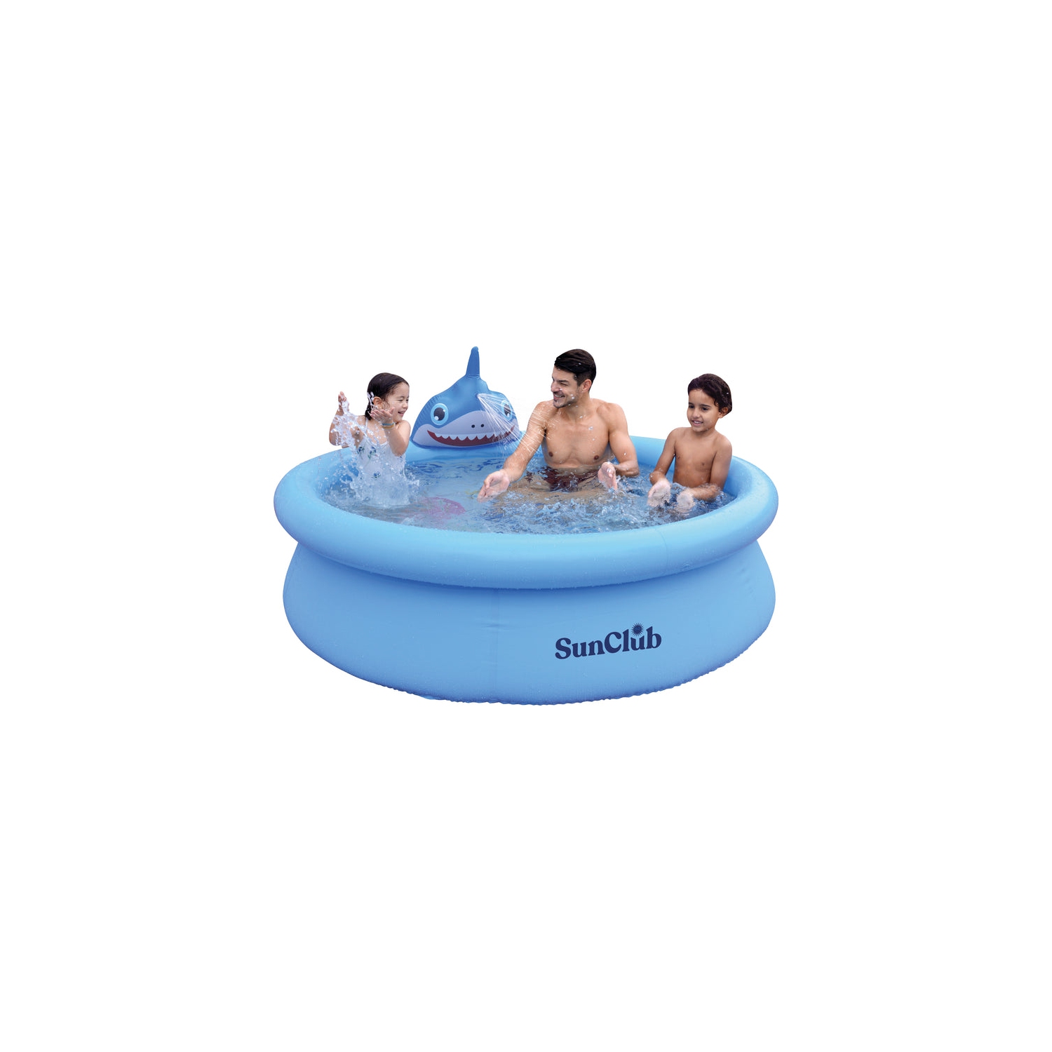 Piscine à vaporiser Baby Shark 3D avec fontaine d'eau, piscines gonflables d'extérieur, piscines pour enfants, piscine pour enfants et adultes,