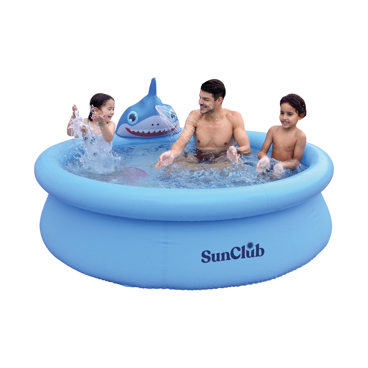 Piscine à vaporiser Baby Shark 3D avec fontaine d'eau, piscines gonflables d'extérieur, piscines pour enfants, piscine pour enfants et adultes,