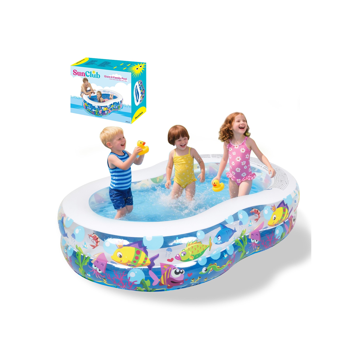 Piscine extérieure pour enfants Océan 8 5.7&nbsp;pi x 3.5&nbsp;pi x 1.5&nbsp;pi (L x l x H) - Piscine à pagaie pour enfants - Piscine pour enfants