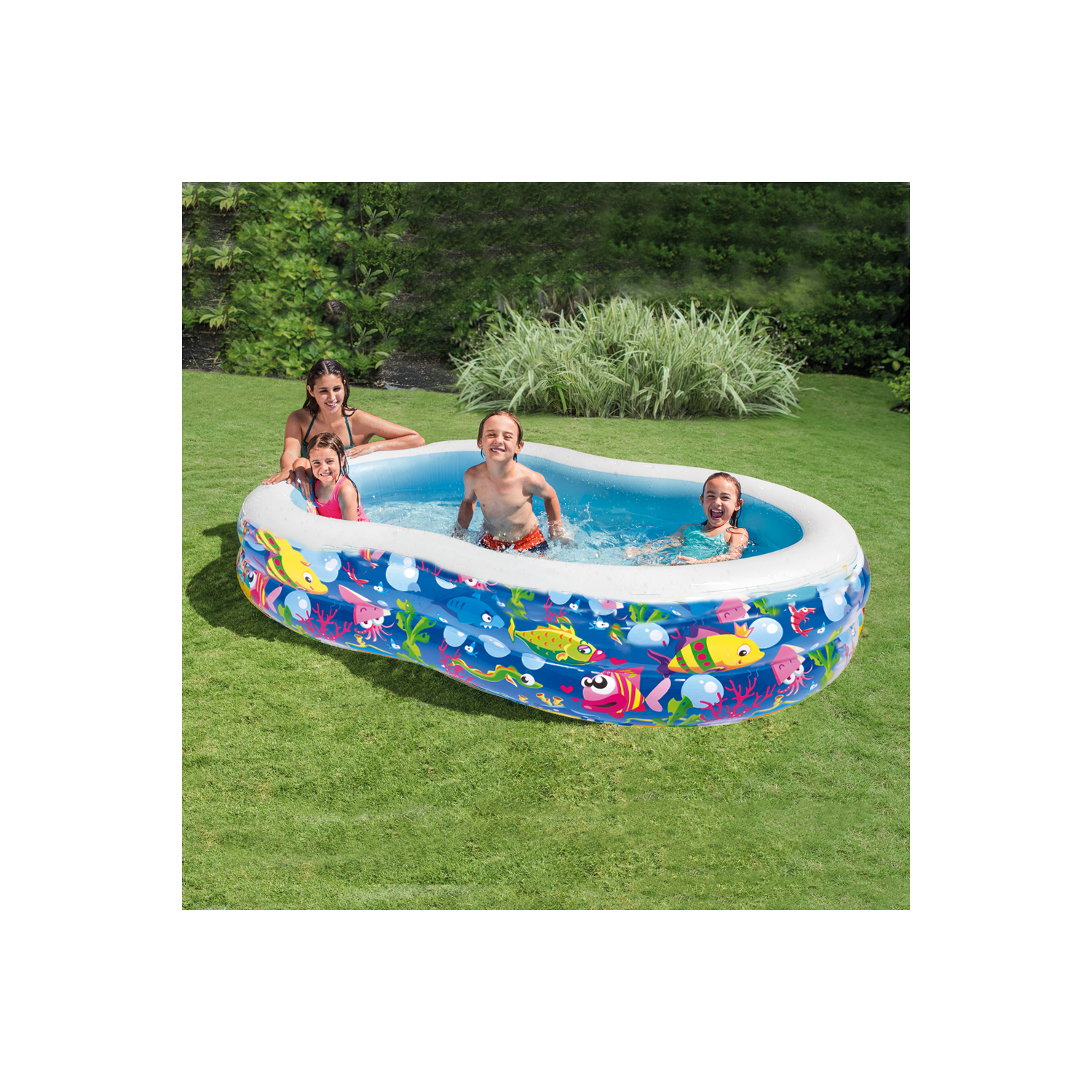 Piscine extérieure pour enfants Océan 8 5.7&nbsp;pi x 3.5&nbsp;pi x 1.5&nbsp;pi (L x l x H) - Piscine à pagaie pour enfants - Piscine pour enfants