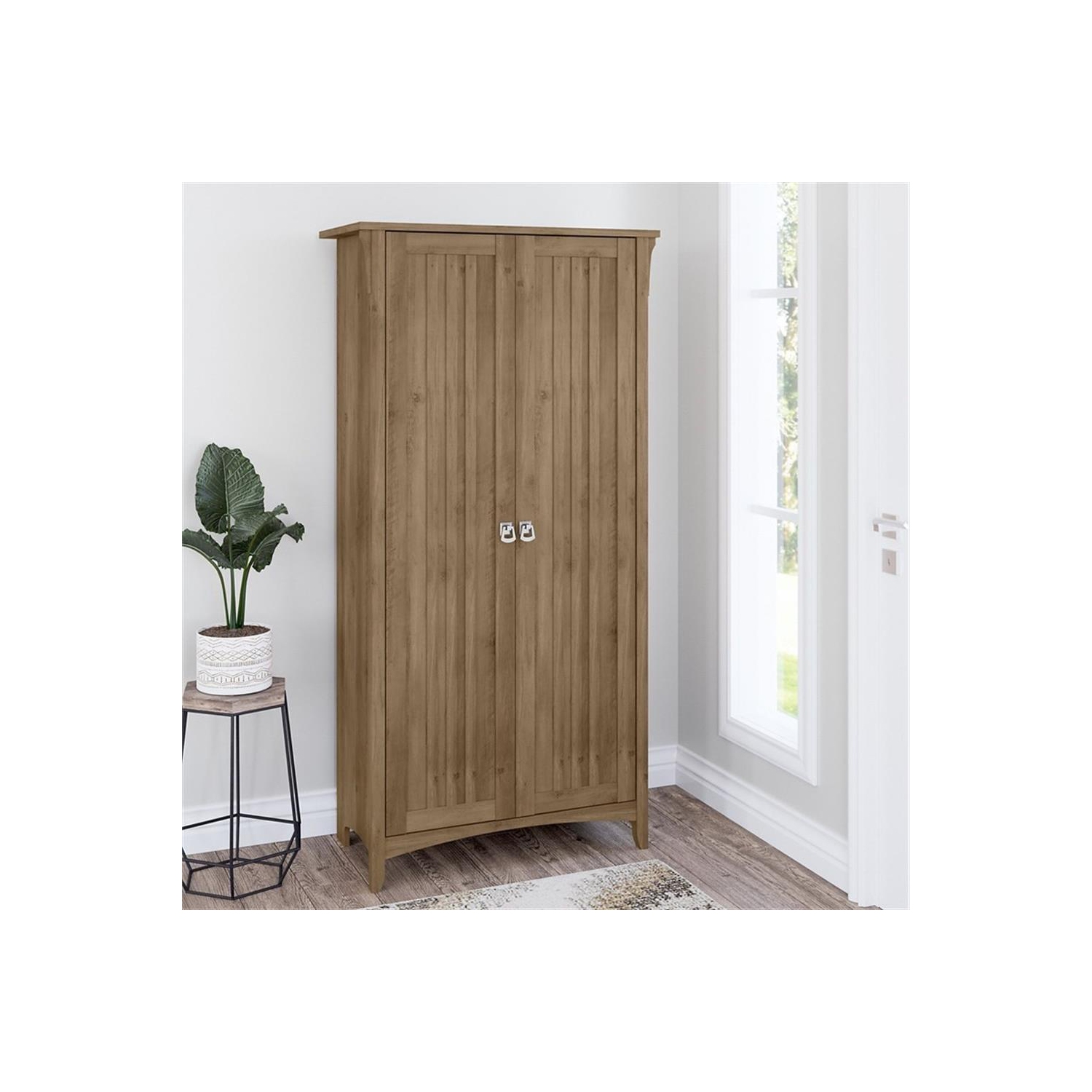 Salinas Tall Storage Cabinet with Doors in Reclaimed Pine - Engineered Wood