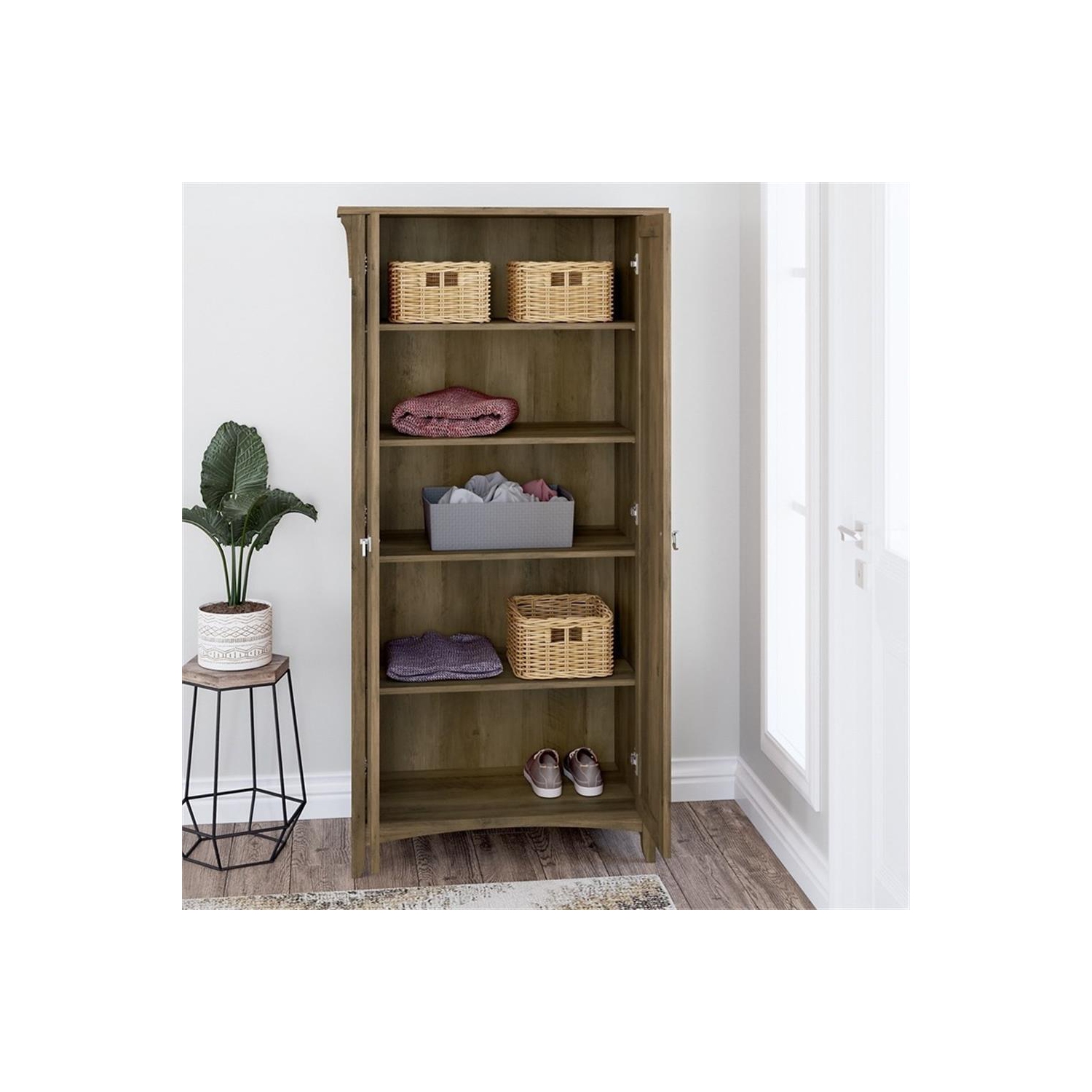Salinas Tall Storage Cabinet with Doors in Reclaimed Pine - Engineered Wood