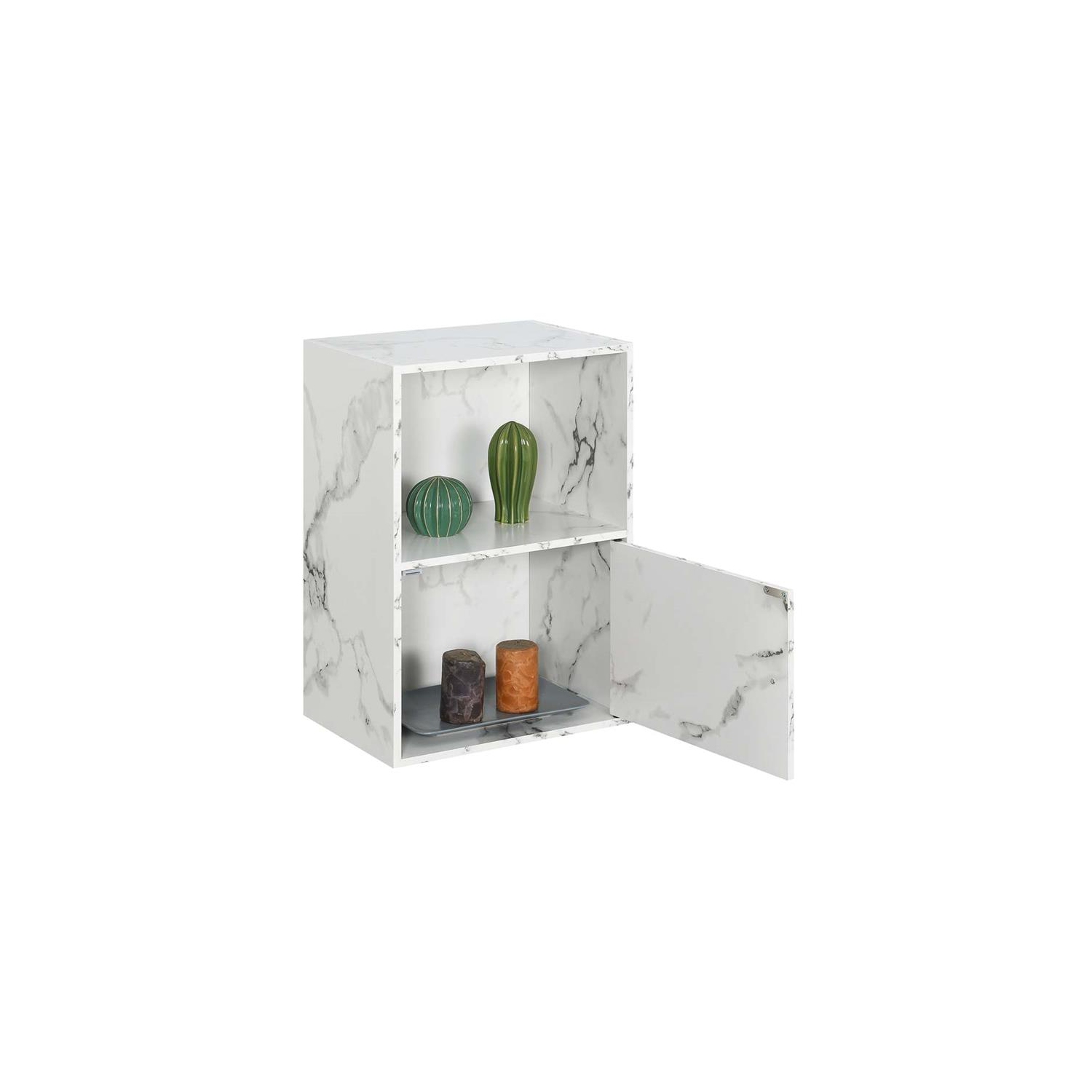 Armoire à 1 porte Xtra Storage, fini en faux marbre blanc