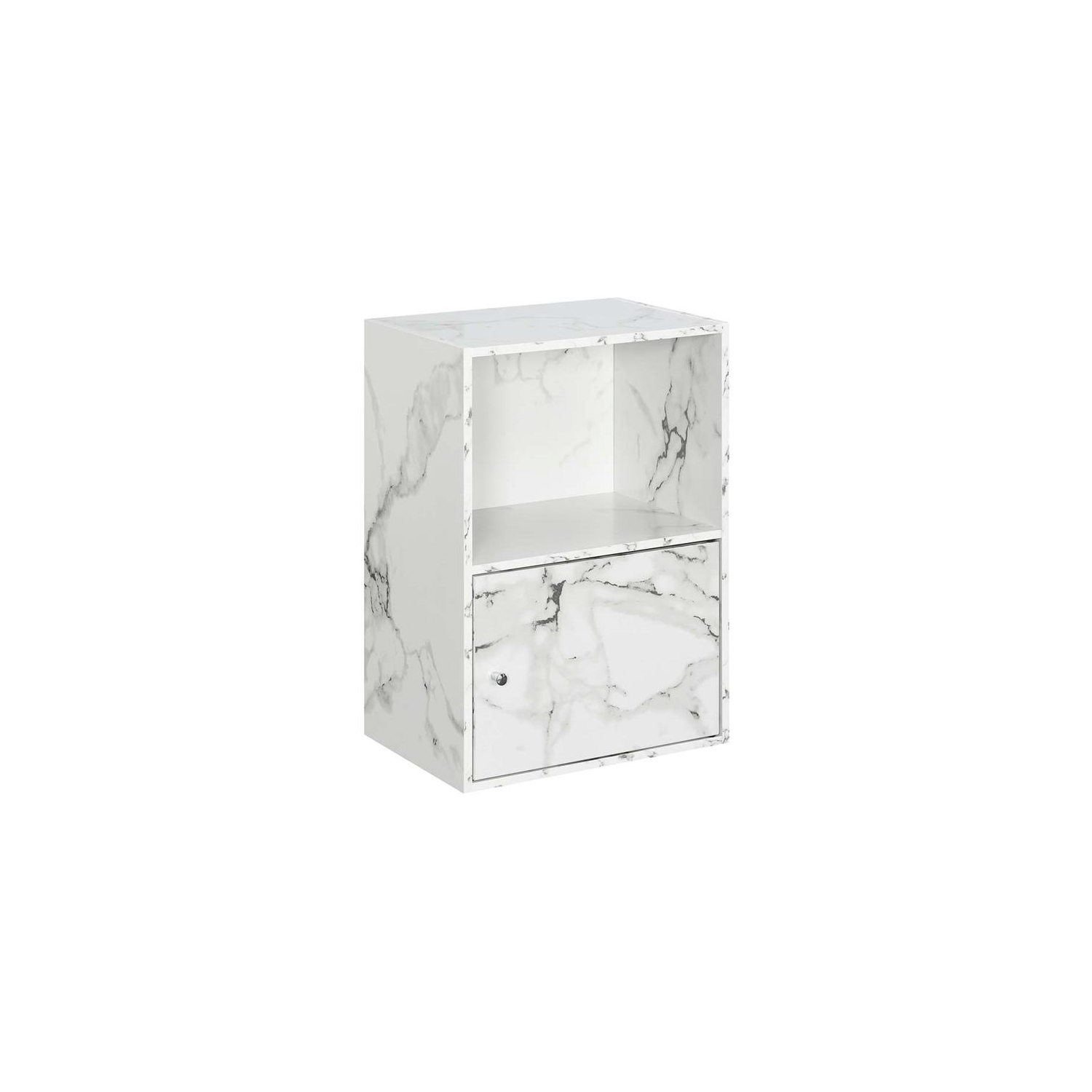 Armoire à 1 porte Xtra Storage, fini en faux marbre blanc