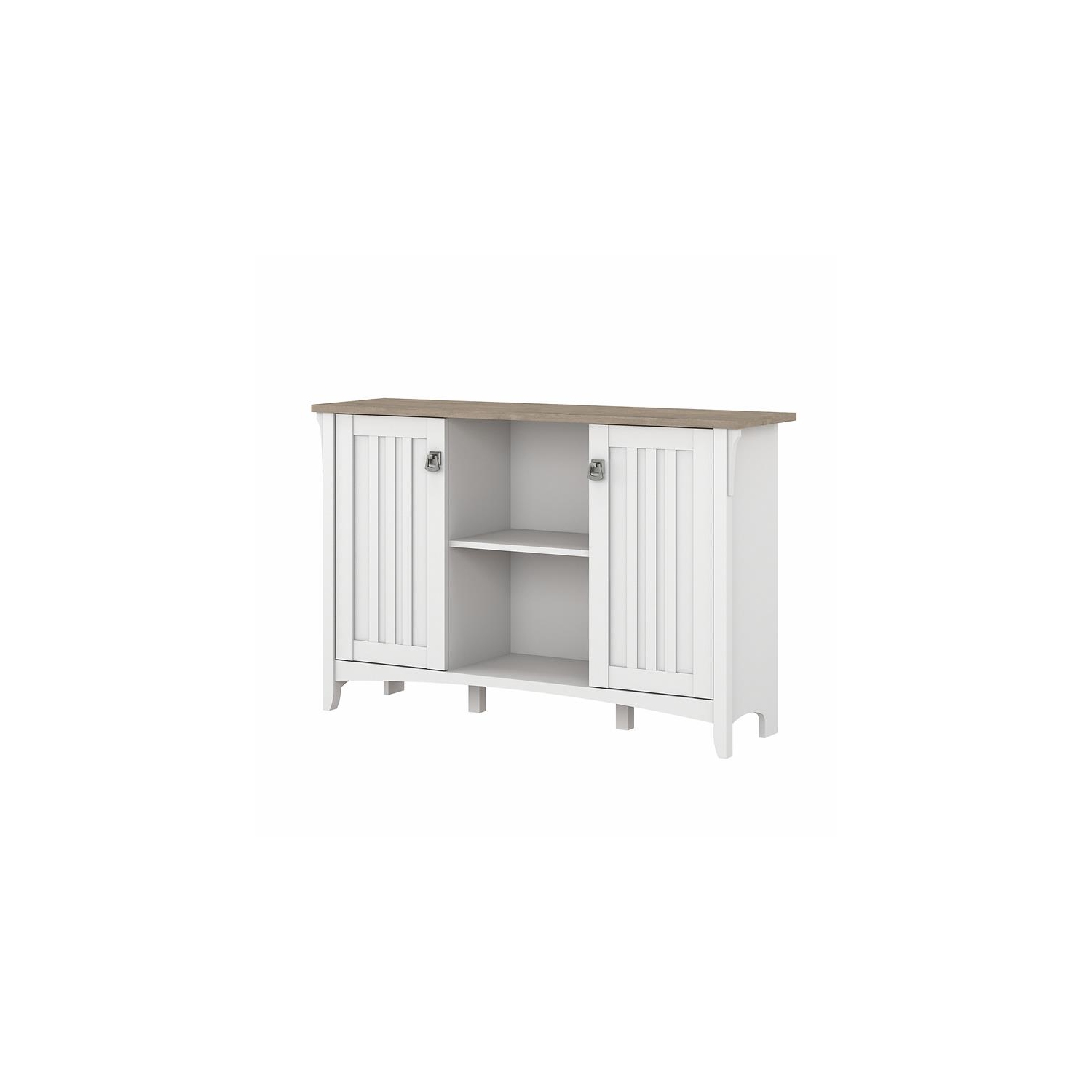 Salinas Accent Storage Cabinet with Doors in White/Shiplap - Engineered Wood