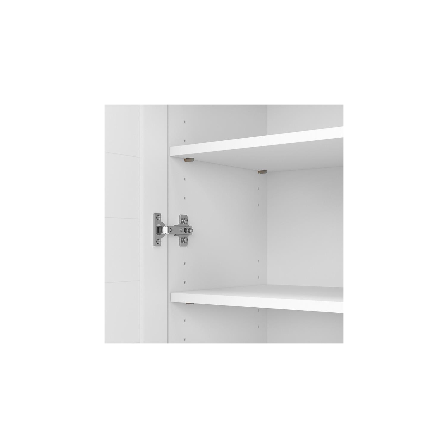 Petite armoire de rangement Fairview Scranton & Co Furniture avec portes, blanc et gris