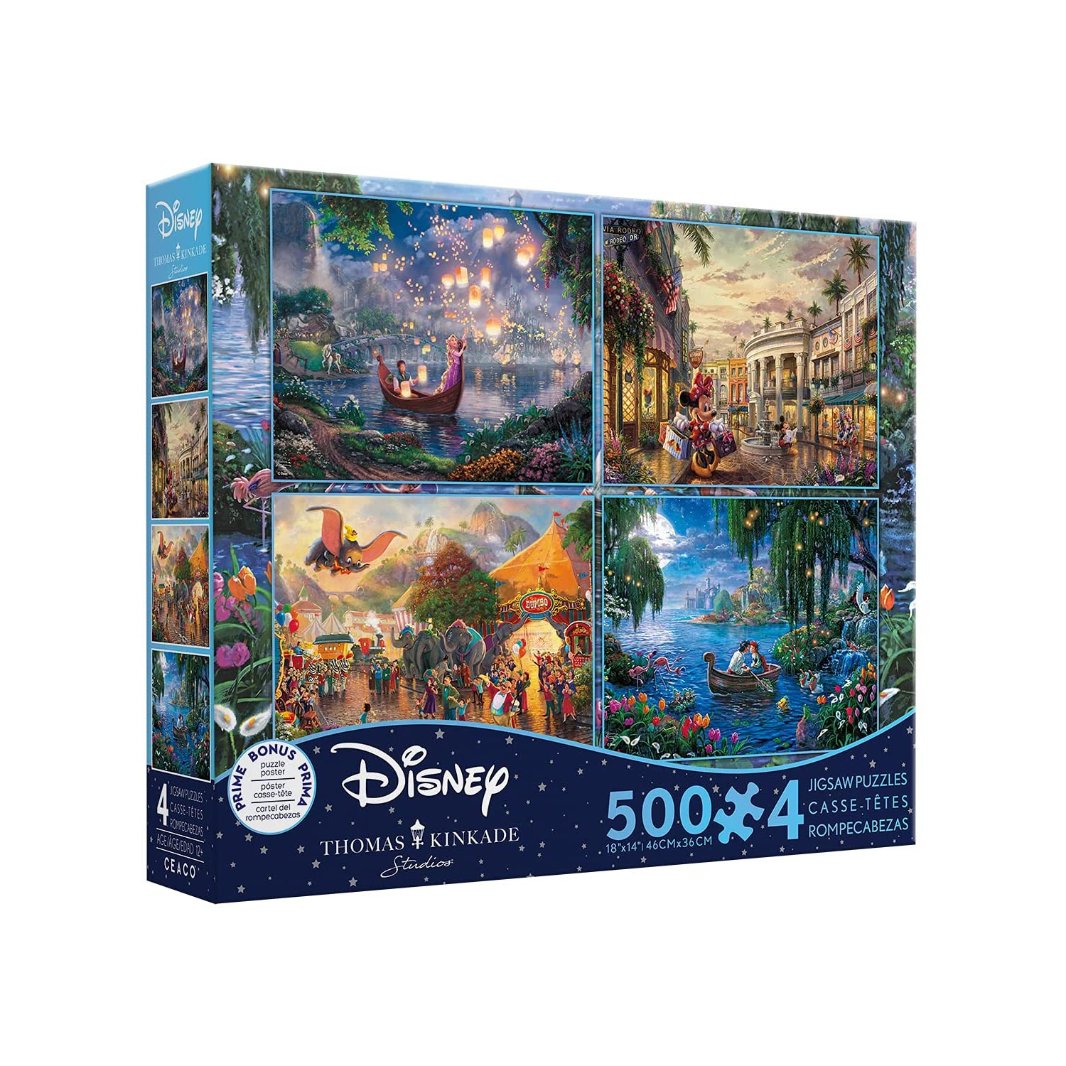 Thomas Kinkaid Disney Assortment 4 in 1 Multipack Puzzle Set, 500 Pieces,  Ceaco