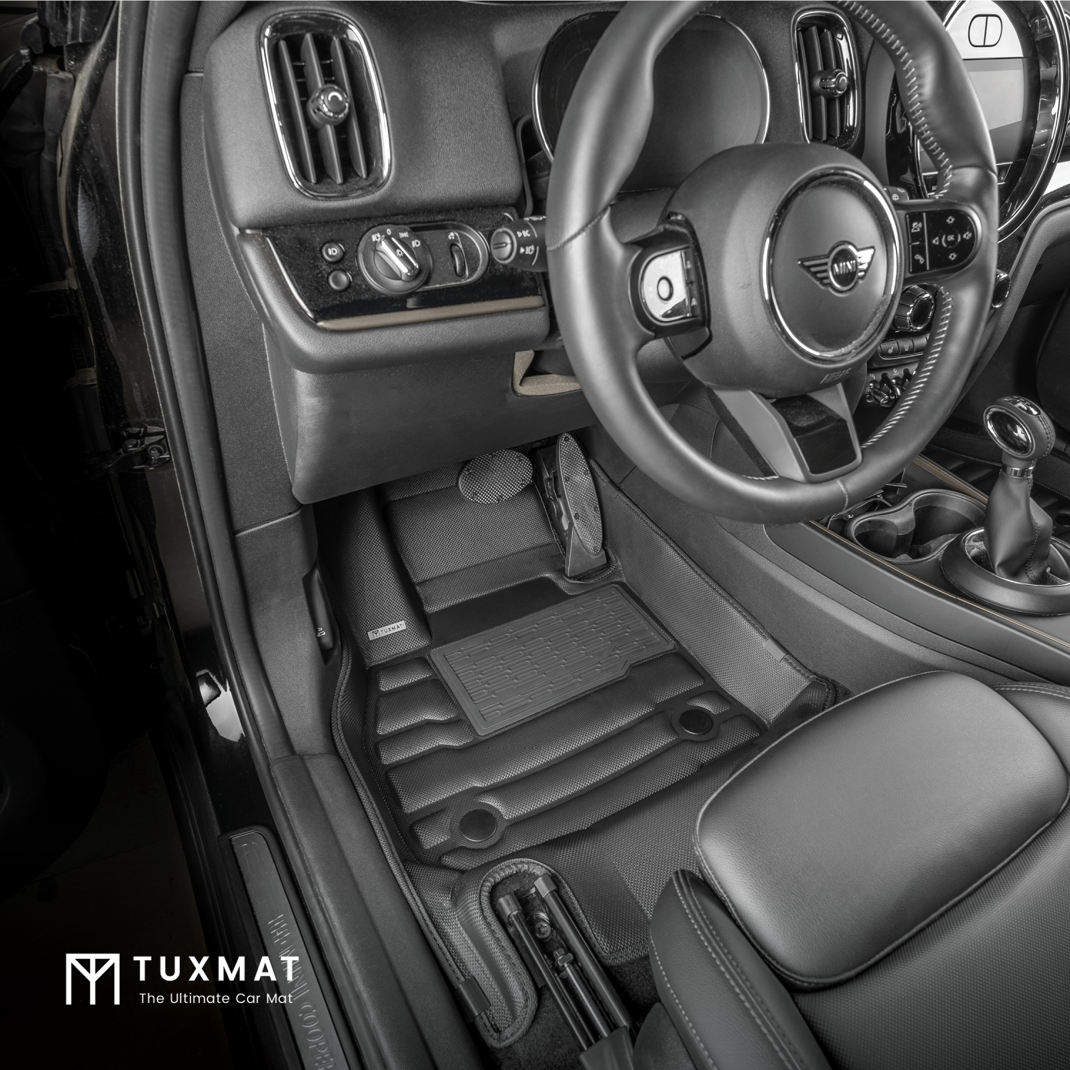 TuxMat - Pour les modèles MINI Countryman PHEV 2018-2023 - Tapis d'auto personnalisés - Couverture maximale, toutes saisons, mesurée au laser - Cet