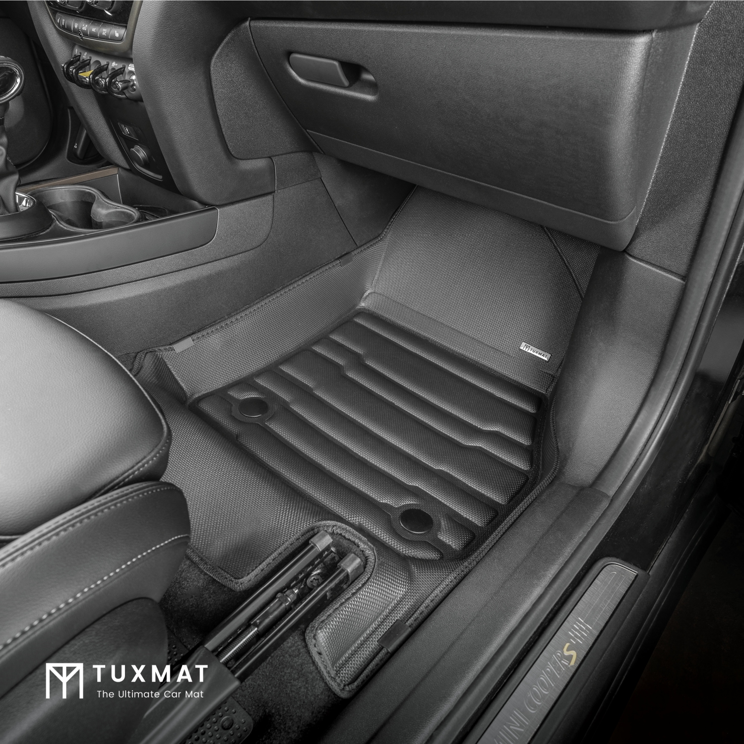 TuxMat - Pour les modèles MINI Countryman PHEV 2018-2023 - Tapis d'auto personnalisés - Couverture maximale, toutes saisons, mesurée au laser - Cet