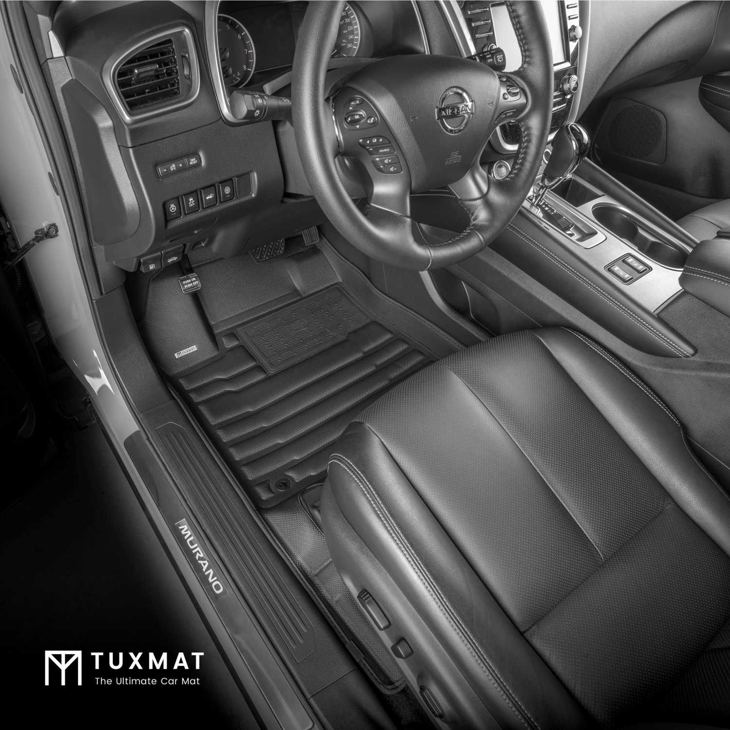 TuxMat - For Nissan Murano 2019-2024 Models - Custom Car Mats - Maximum Coverage, All Weather, Laser Measured - This Full Set Includes 1st and 2nd