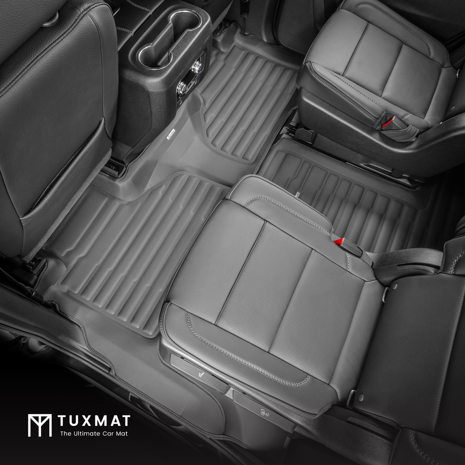 TuxMat - For Chevrolet Tahoe 7-Seater 2021-2026 Models - Custom Car Mats - Maximum Coverage, All Weather, Laser Measured - This Full Set Includes