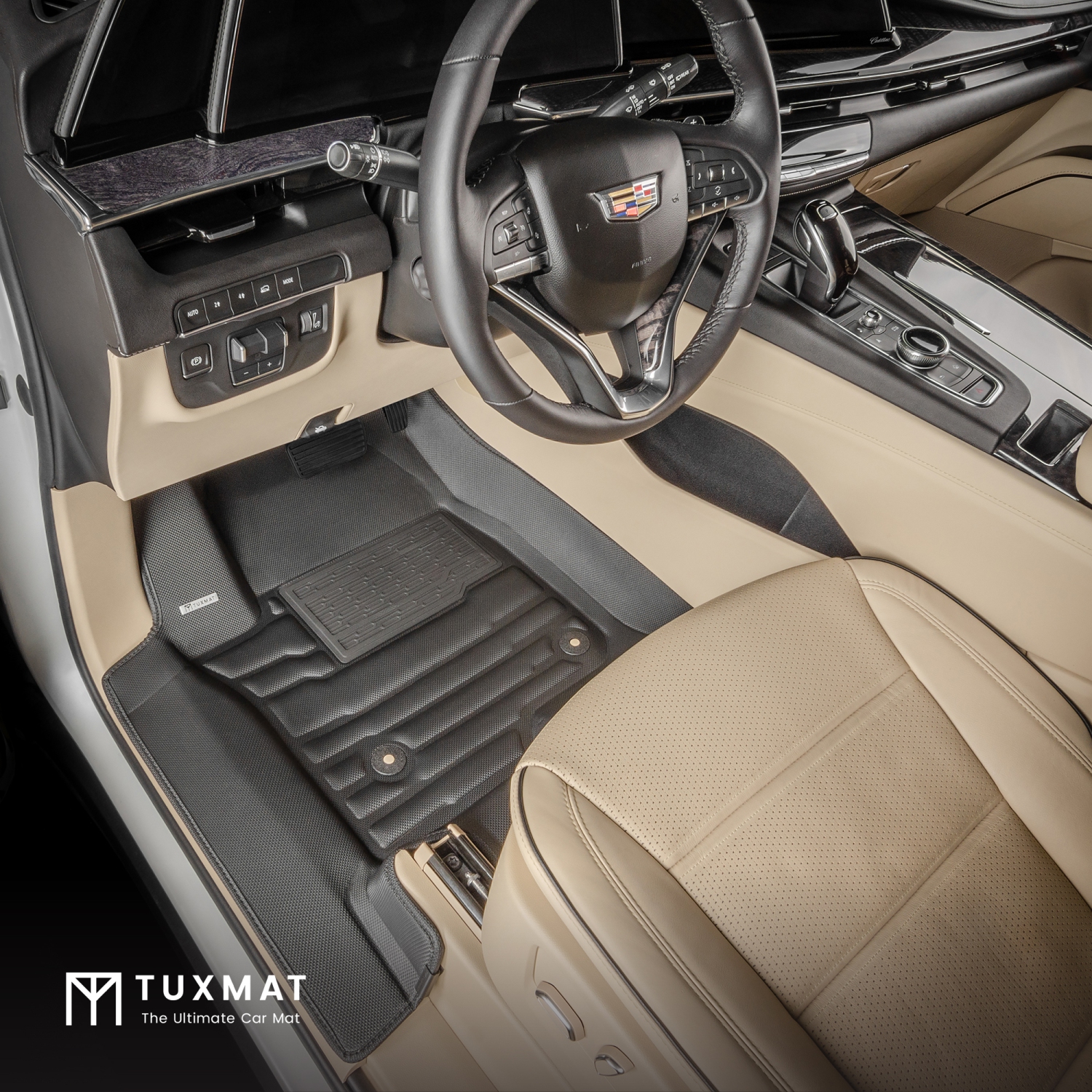 Tuxmat - pour les modèles GMC Yukon XL 8 places 2021-2025 - Tapis d'auto sur mesure - Couverture maximale, toutes saisons, laser mesuré - cet