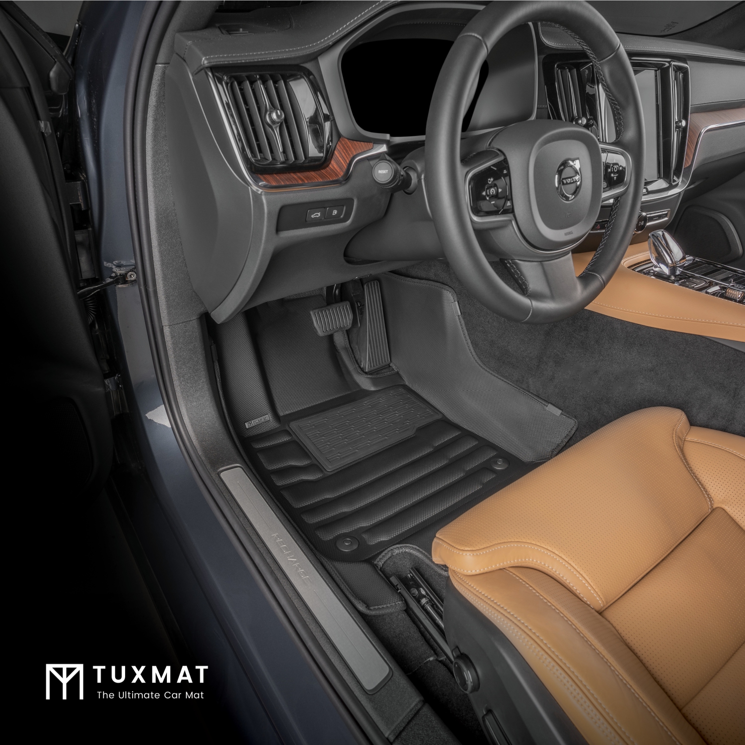 Tuxmat - pour les modèles Volvo S60 2019-2025 - Tapis de voiture personnalisé - Couverture maximale, toutes saisons, laser mesuré - cet ensemble