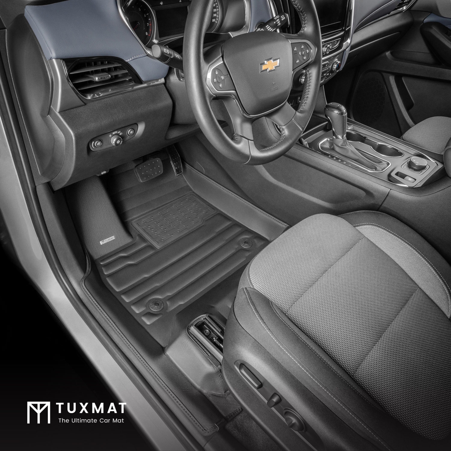 TuxMat - For Buick Enclave 2018-2024 Models - Custom Car Mats - Maximum Coverage, All Weather, Laser Measured - This Full Set Includes 1st, 2nd and