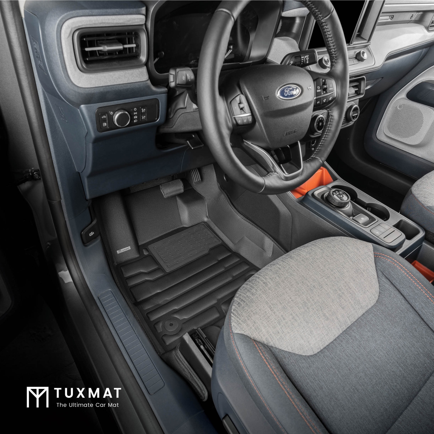 TuxMat - Pour les modèles Ford Maverick hybride 2022-2026 - Tapis d'auto personnalisés - Couverture maximale, toutes saisons, mesurée au laser - Cet