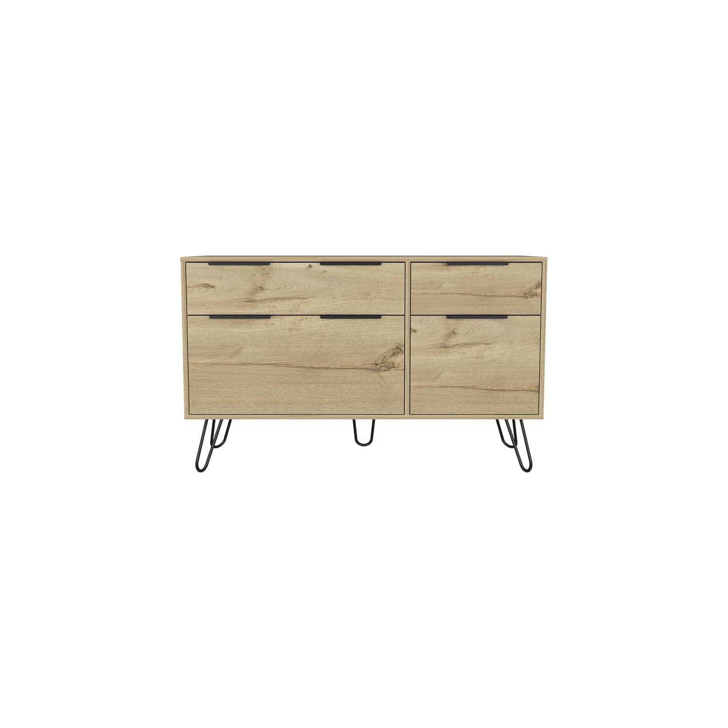 Atlin Designs – Commode moderne en métal avec 4 tiroirs, fini chêne clair