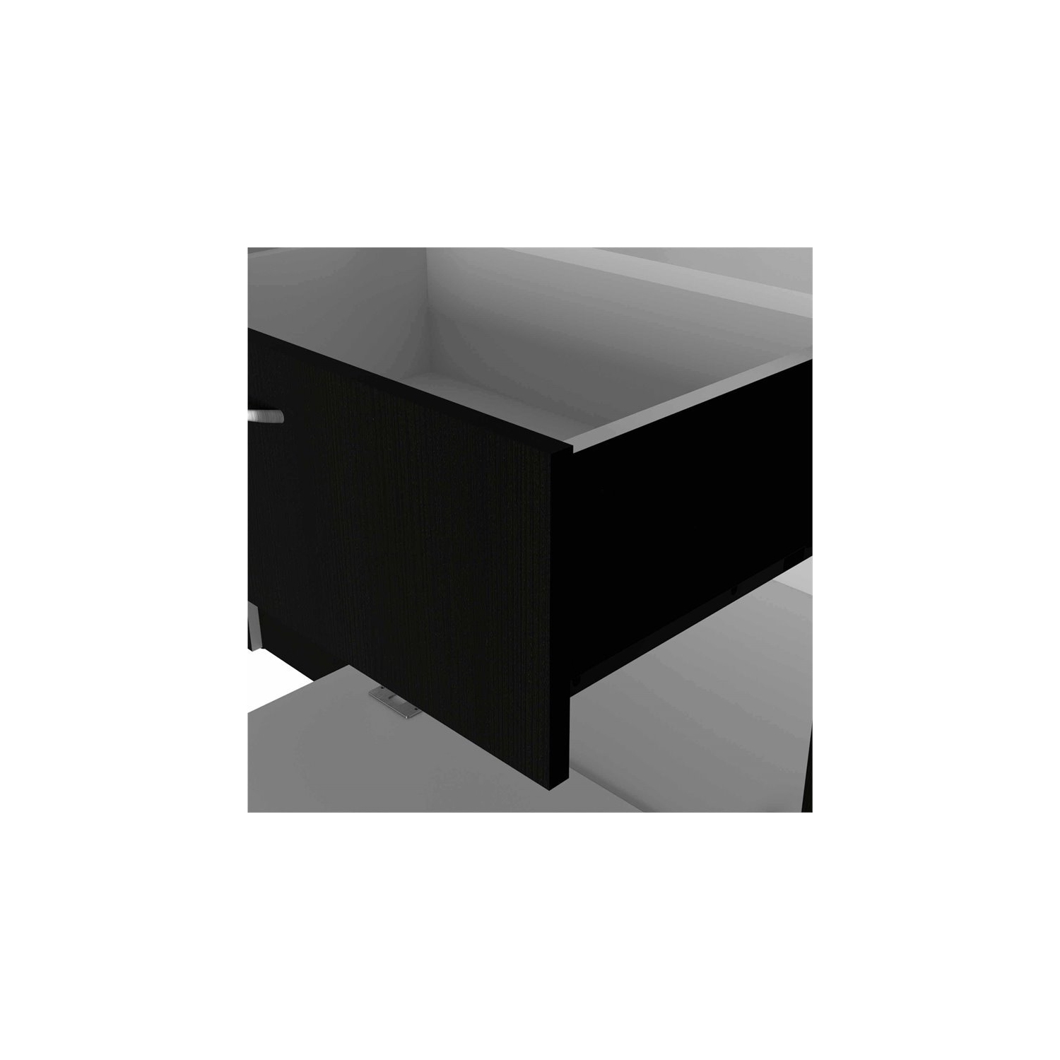 Atlin Designs – Armoire en bois moderne avec deux armoires, noir/blanc