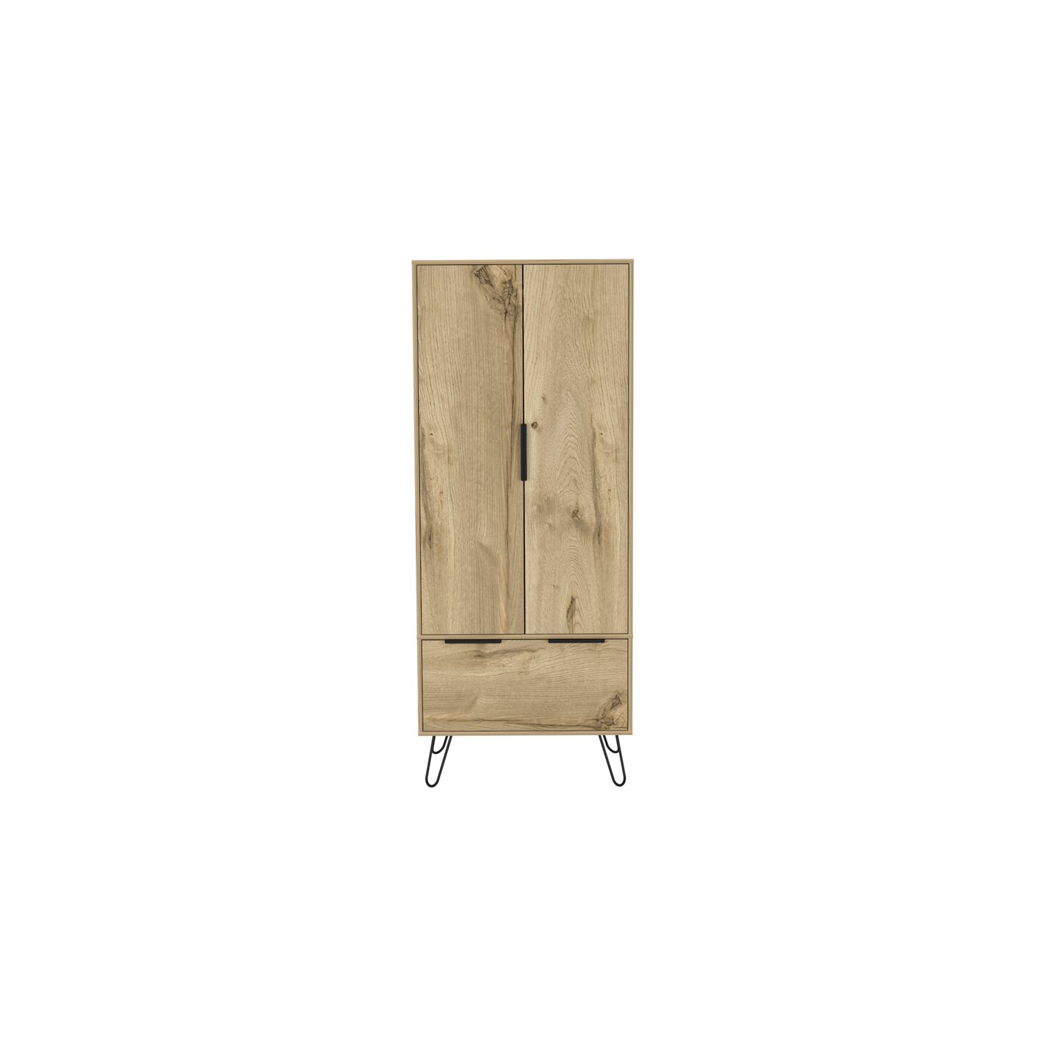 Atlin Designs Wood Closet with 2 Door Cabinets & One Drawer in Light Oak
