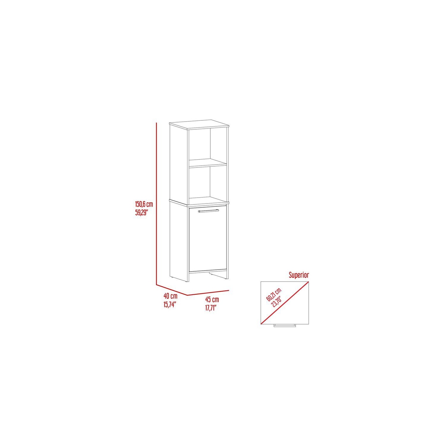 Atlin Designs Modern Wood Pantry Cabinet for Kitchen Room in White