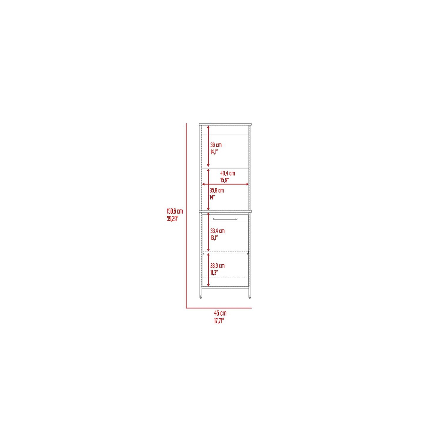 Atlin Designs Modern Wood Pantry Cabinet for Kitchen Room in White