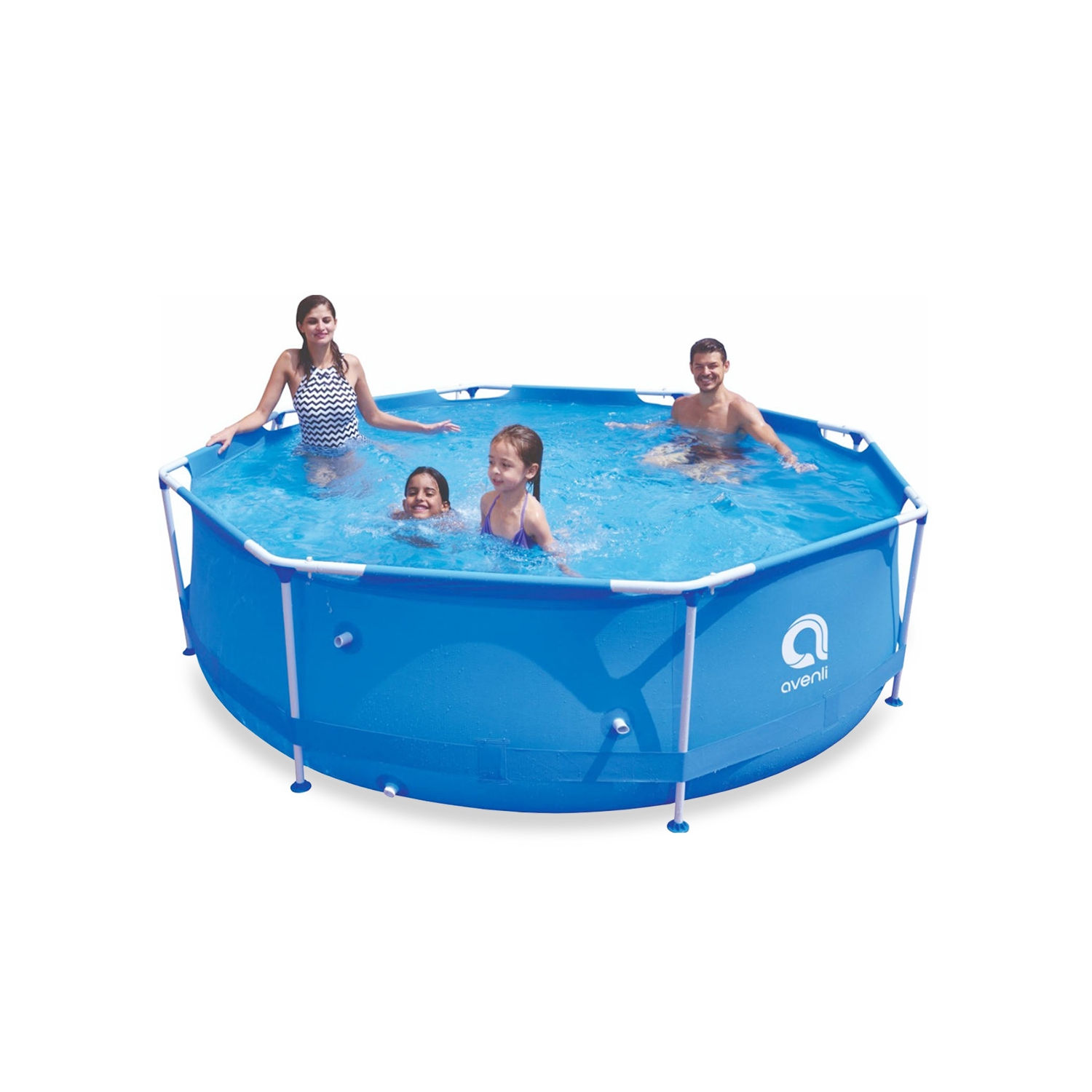 Piscine hors terre à cadre en métal profond AVENLI 11.9&nbsp;pi x 2.5&nbsp;pi | Piscine extérieure gonflable pour enfants et adultes