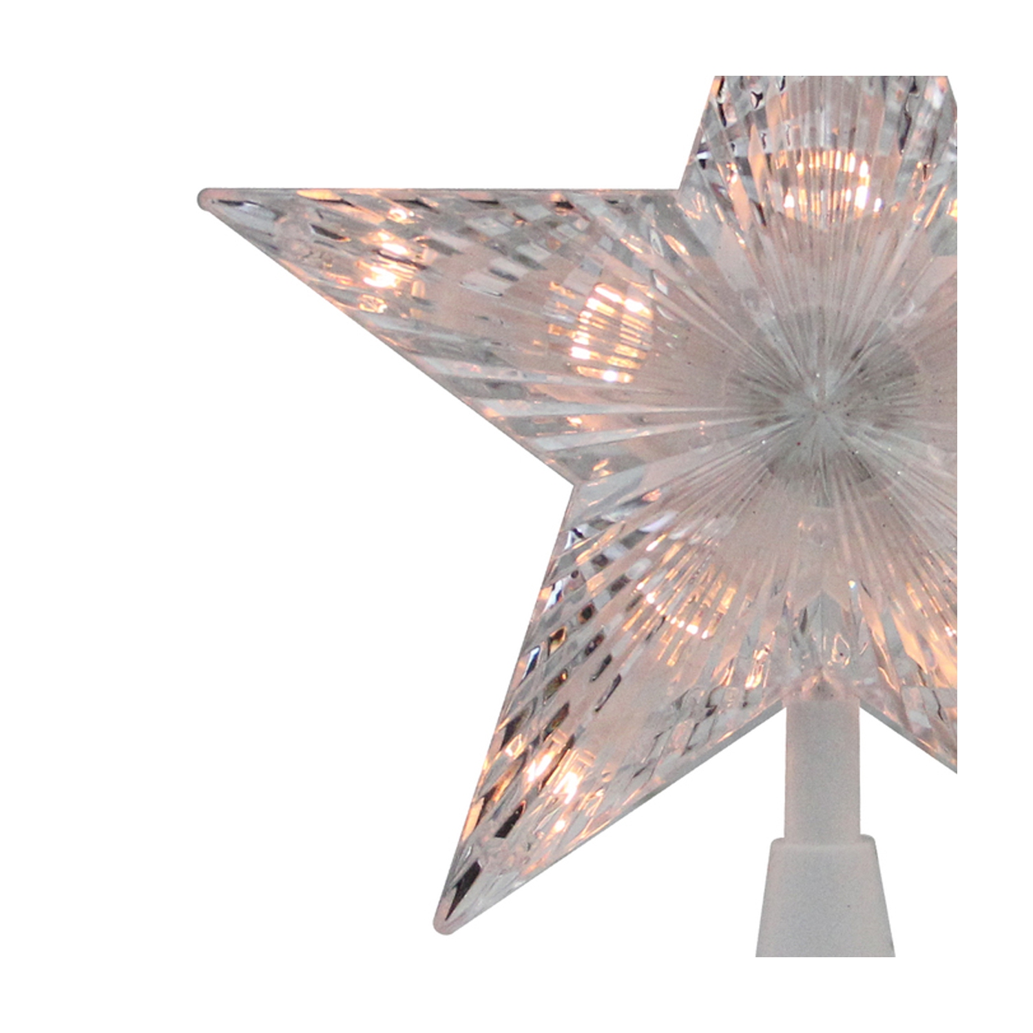7.25" Clear and White 5-Point Star Traditional Christmas Tree Topper - Clear Lights