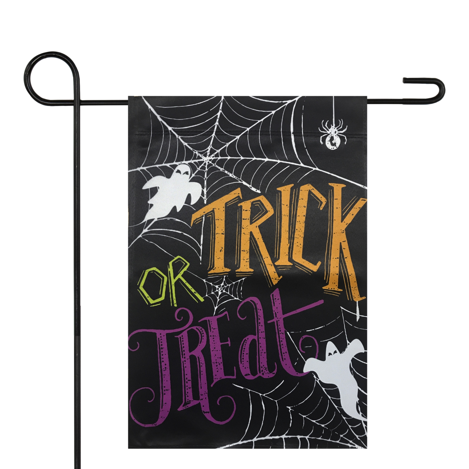 Spider Webs and Ghosts Trick or Treat Outdoor Garden Flag 12.5" x 18"