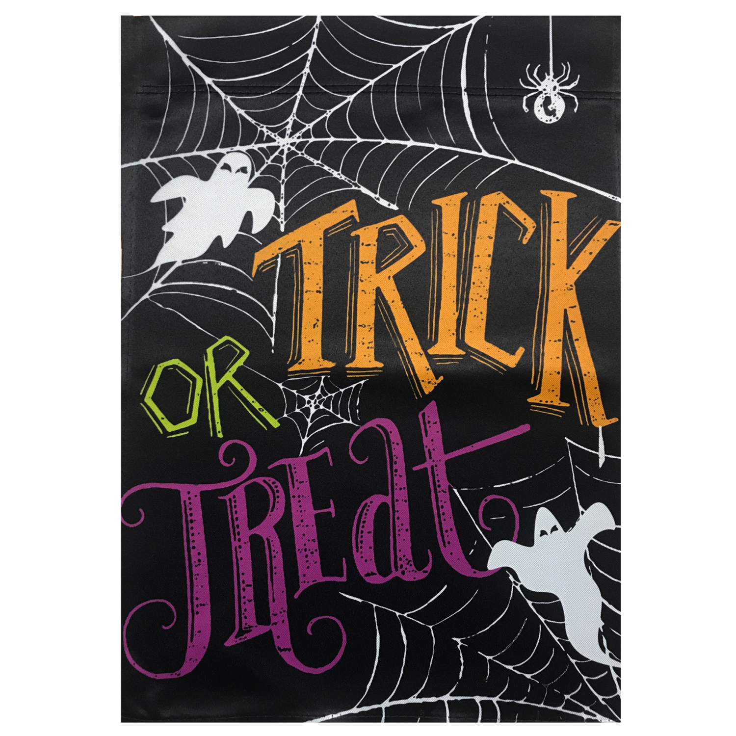 Spider Webs and Ghosts Trick or Treat Outdoor Garden Flag 12.5" x 18"