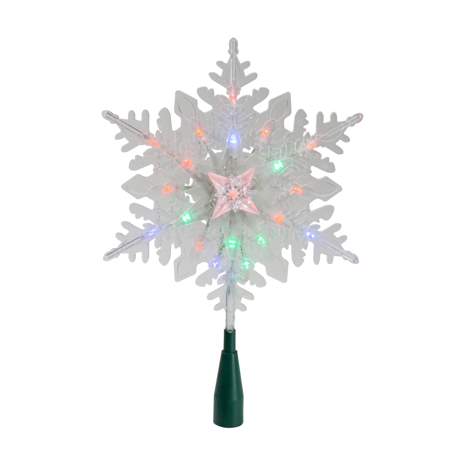 15" Lighted Three Dimensional Star Christmas Tree Topper - Multi Colored Lights