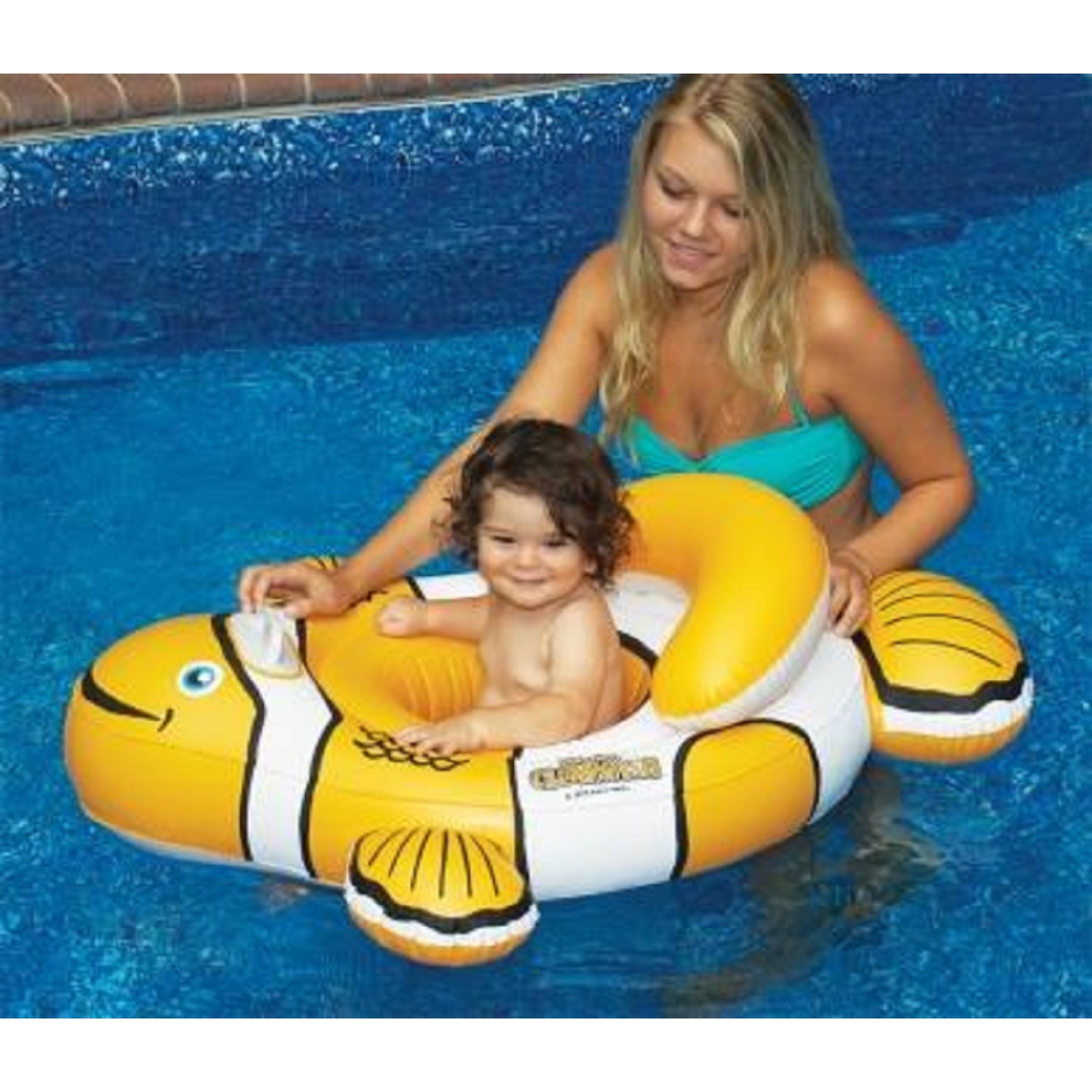 40'' Orange and White Inflatable Clownfish Baby Pool Float