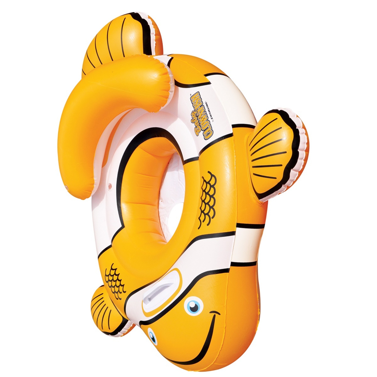 40'' Orange and White Inflatable Clownfish Baby Pool Float