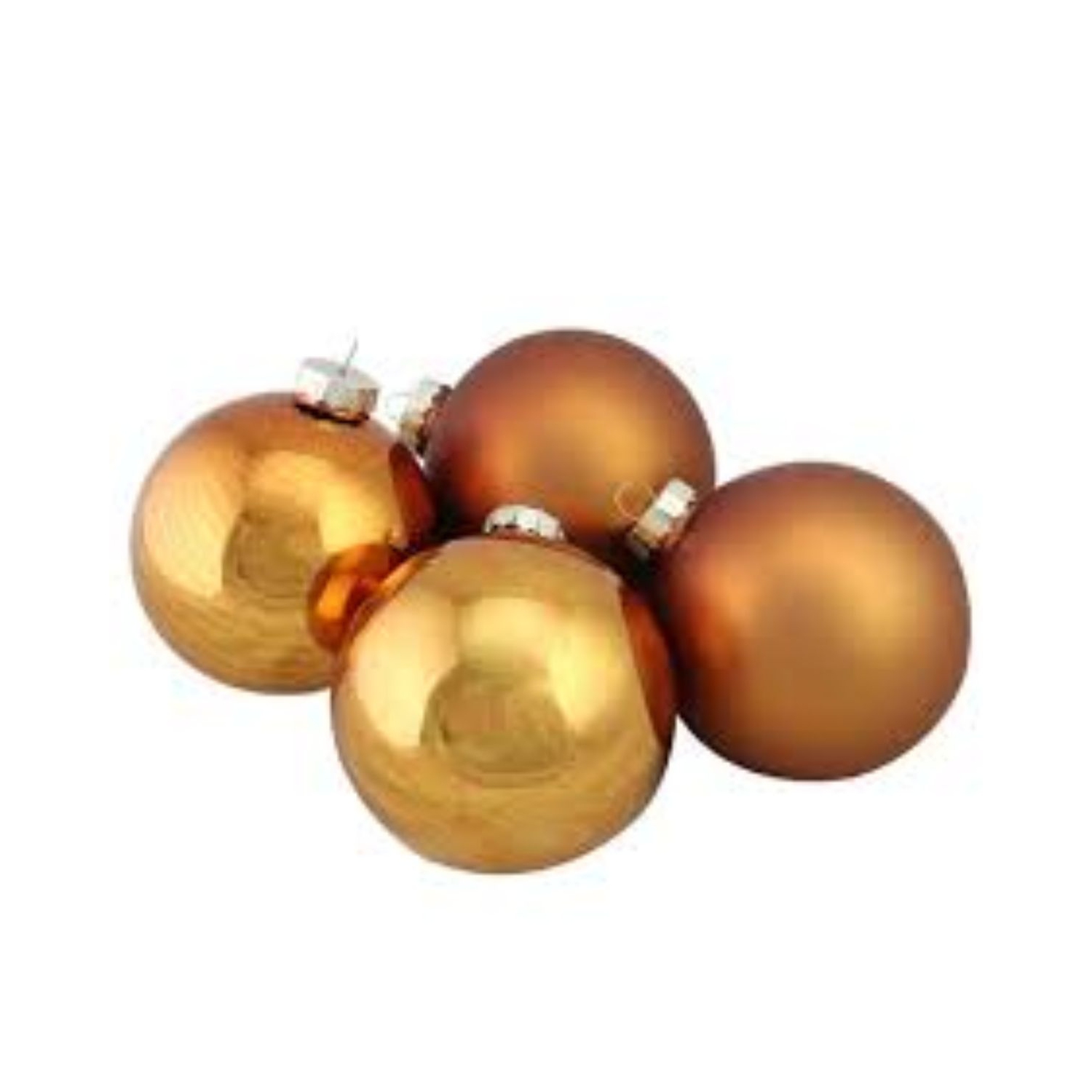 9ct Bronze 2-Finish Glass Ball Christmas Ornaments 2.5"
