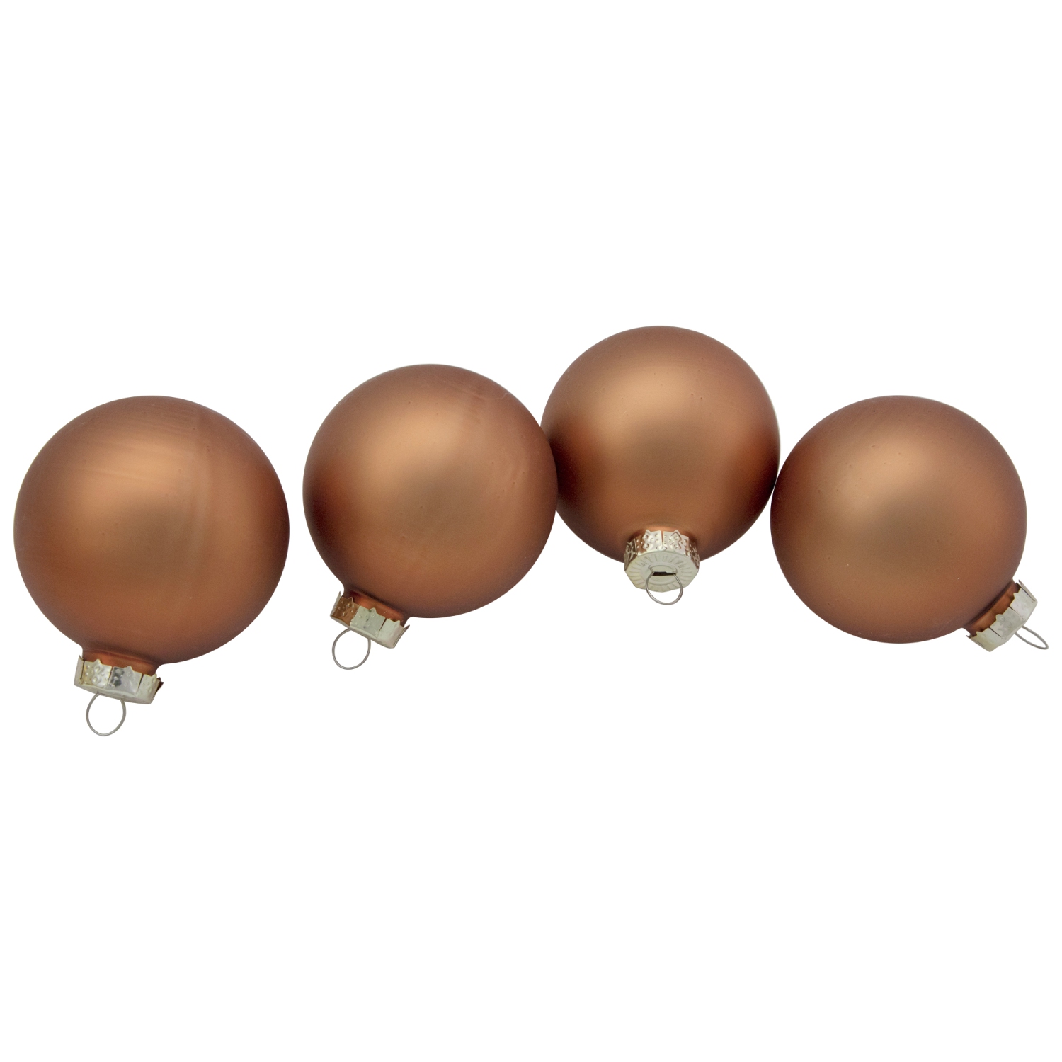 9ct Bronze 2-Finish Glass Ball Christmas Ornaments 2.5"