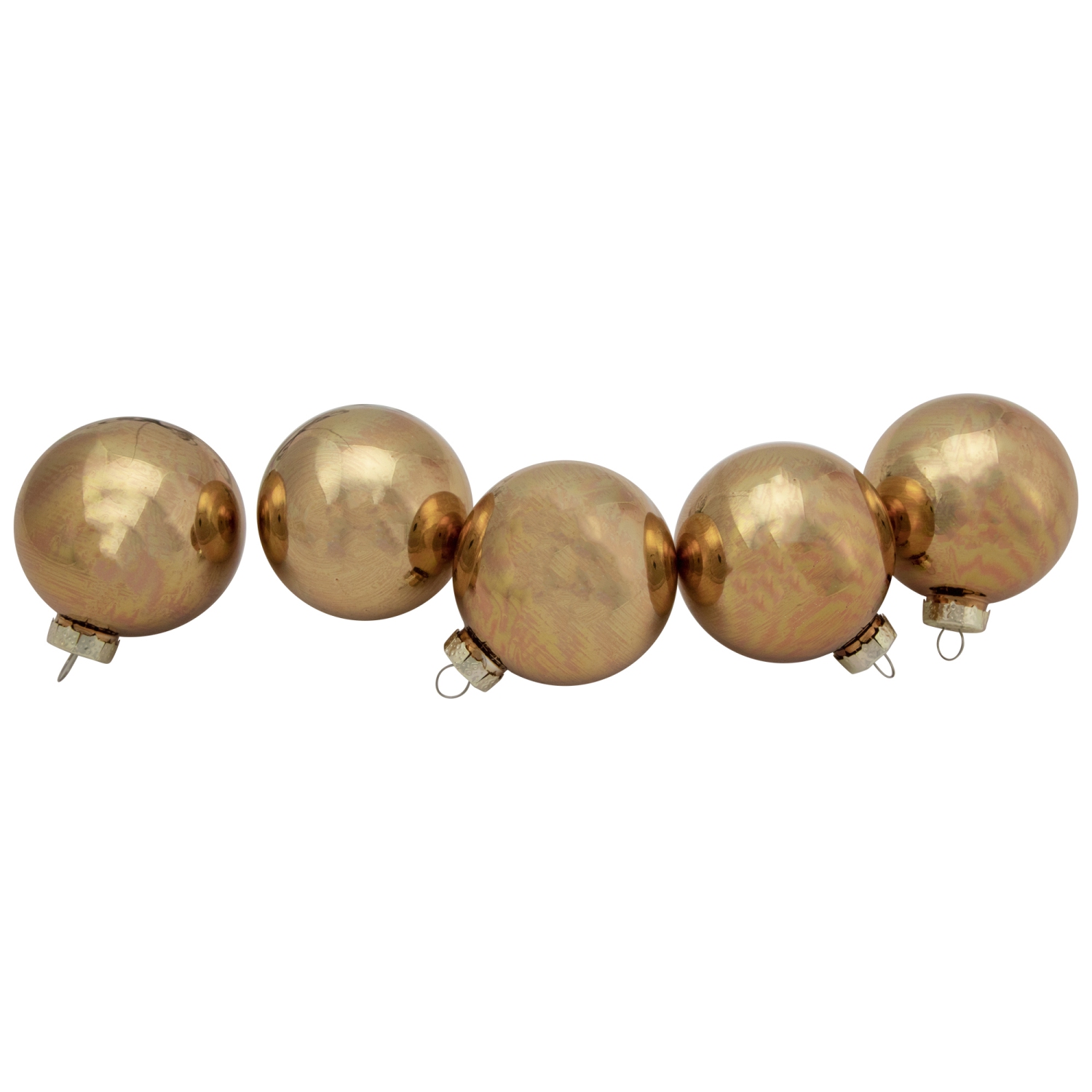 9ct Bronze 2-Finish Glass Ball Christmas Ornaments 2.5"