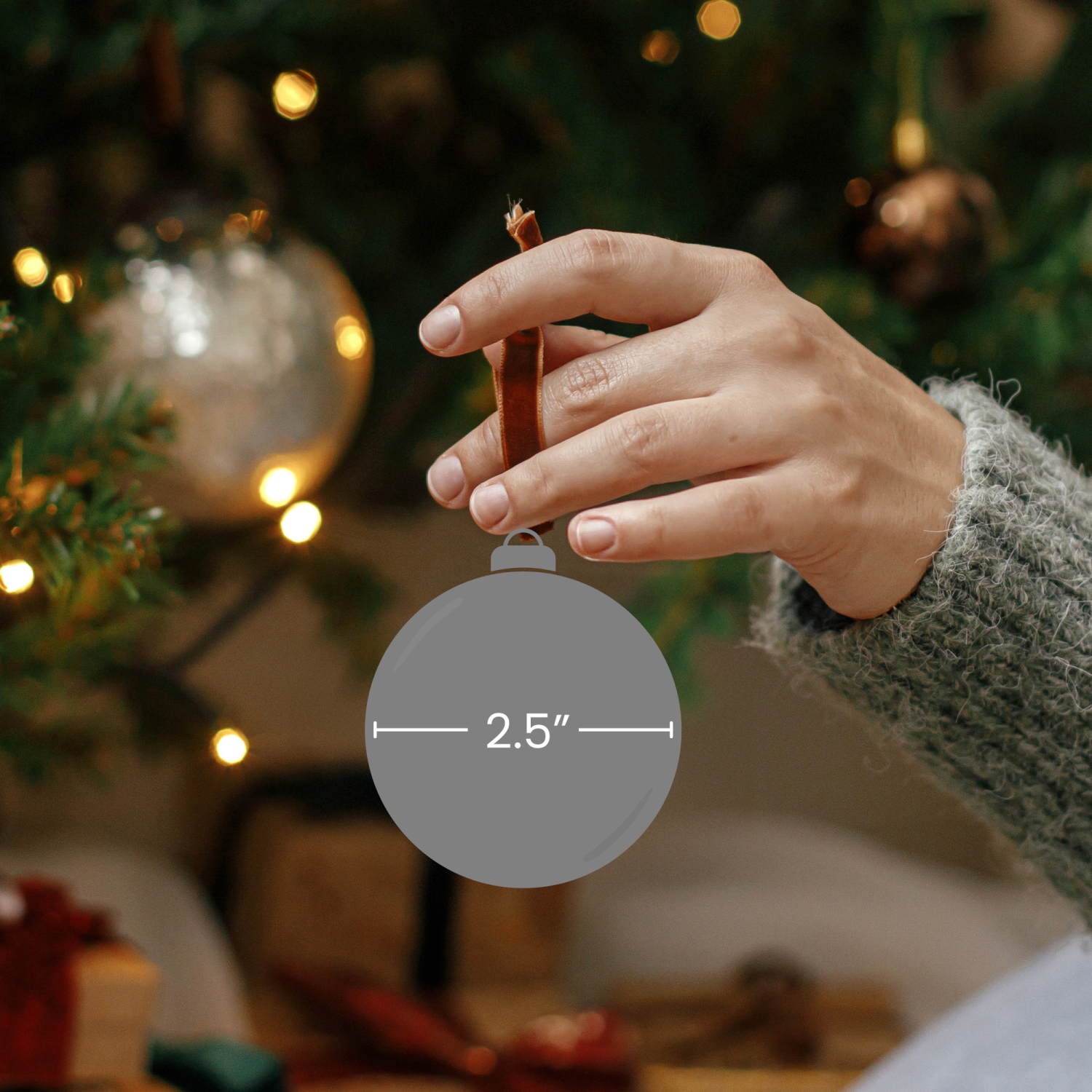 9ct Bronze 2-Finish Glass Ball Christmas Ornaments 2.5"