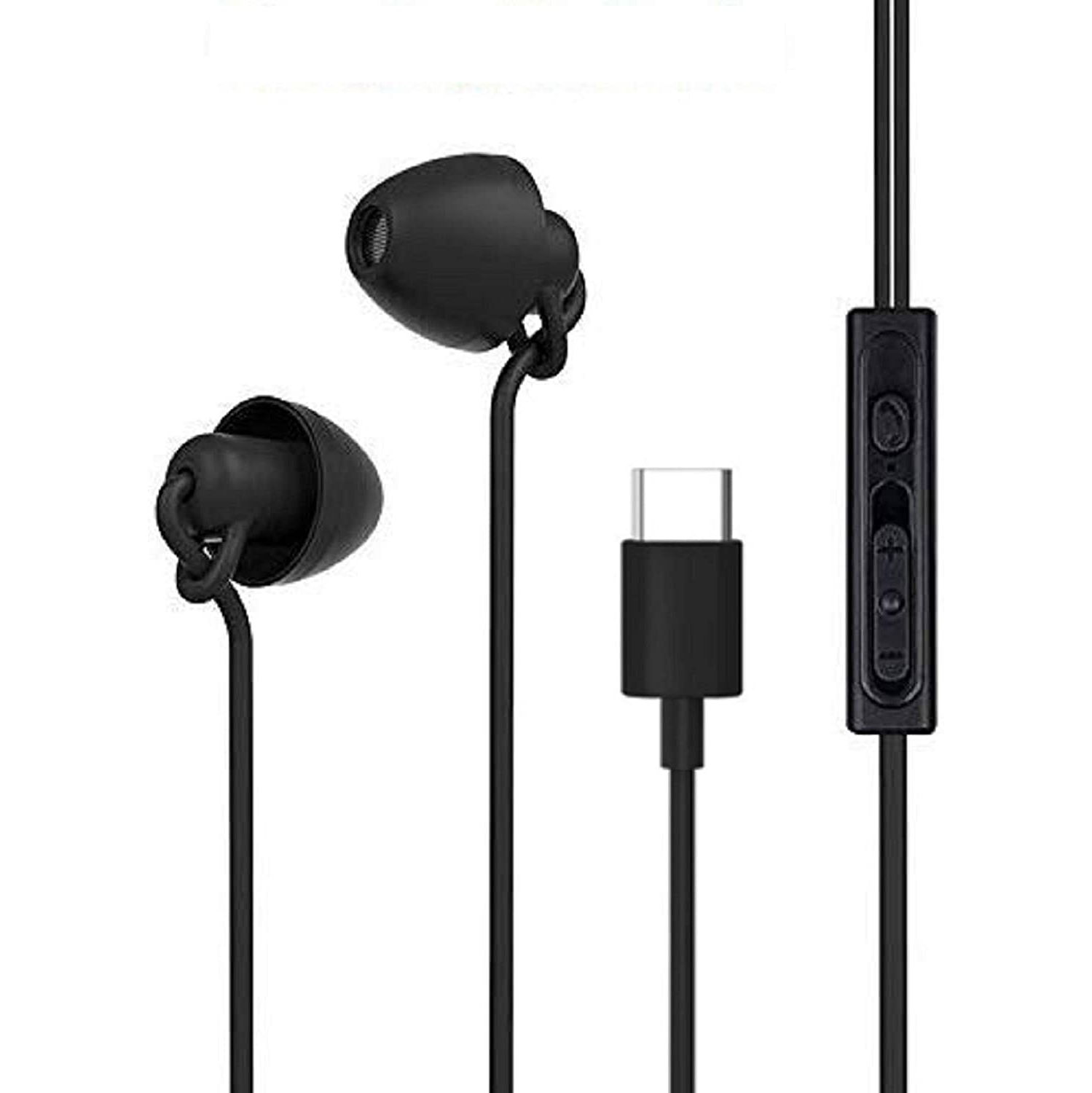 USB C Earphones,Silicon Sleeping Earbuds Noise Cancelling Wired Type C Headphones Compatible with Pixel 3/2/XL,iPad Pro