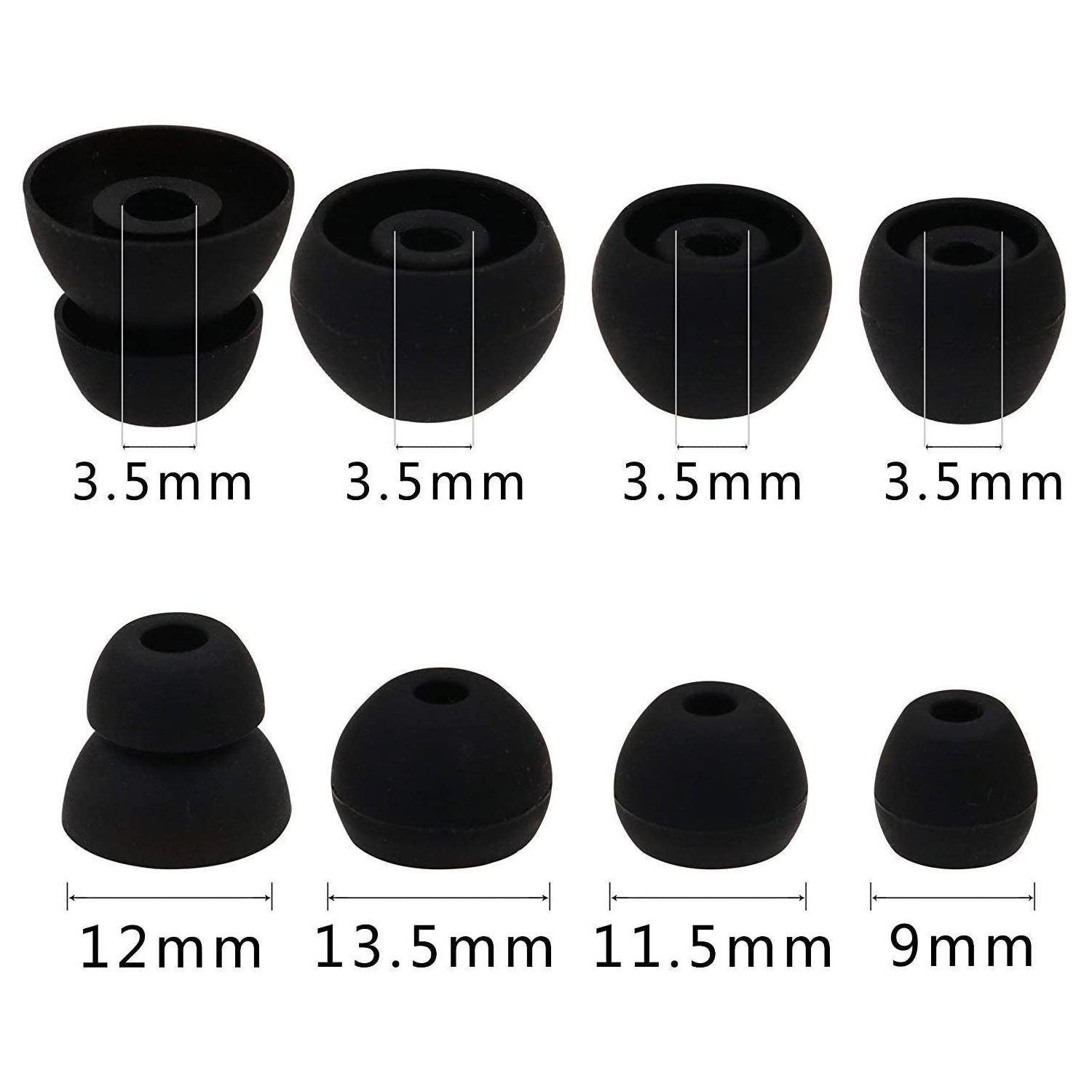 Replacement Ear Tips for Powerbeats Pro Headphone, 8 Pairs S M L D 4 Sizes Soft Silicone Earbud Tips, Fit
