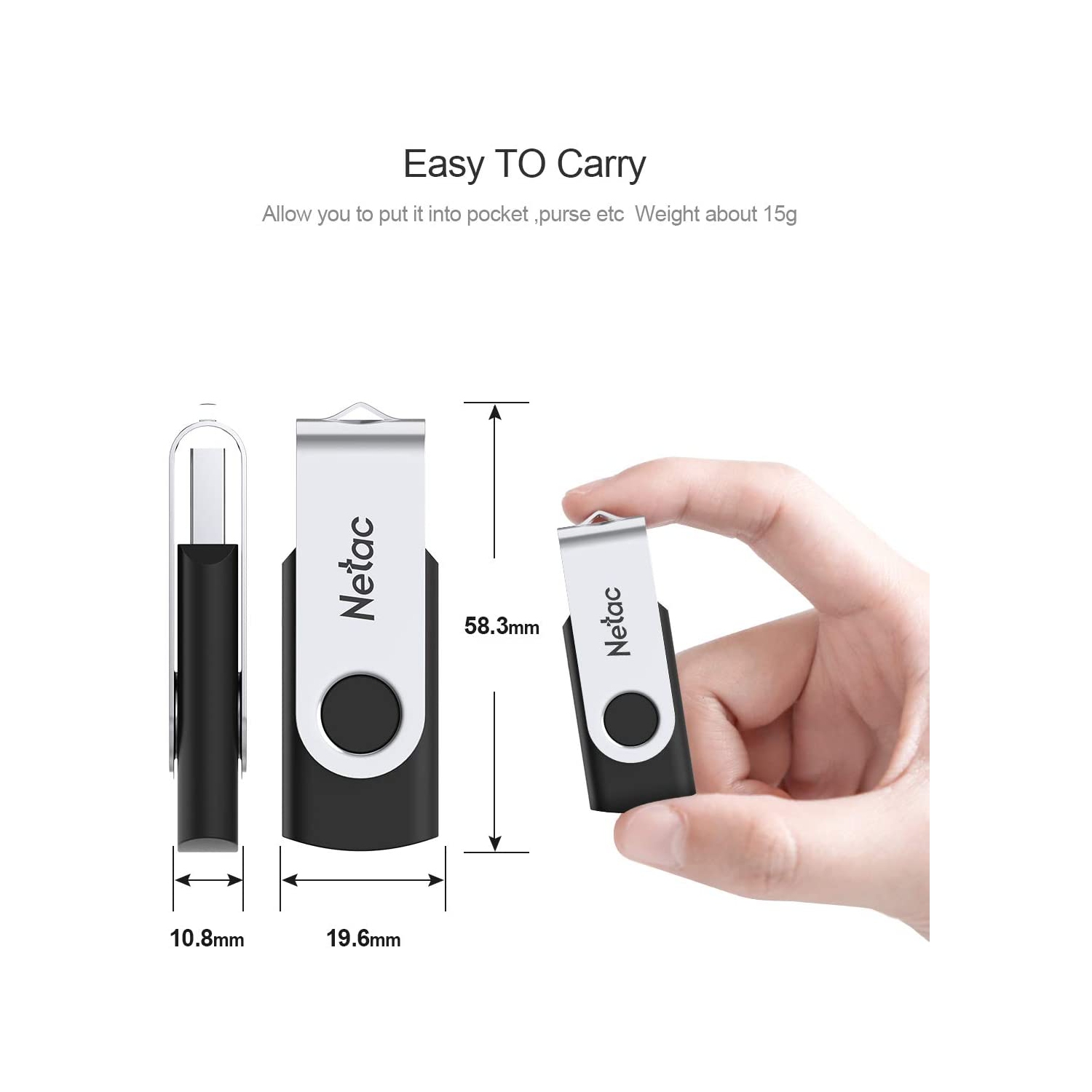 Flash Drive 128GB, USB 3.0 Memory Stick with Swivel Design, Thumb Drive with Roasted Design, Pendrive with ABS