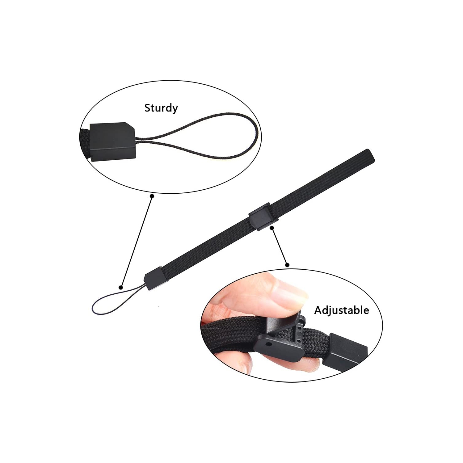 Dragonne, dragonne universelle, 2 bracelets avec dragonne et curseur ajustable pour télécommande Wii de Nintendo