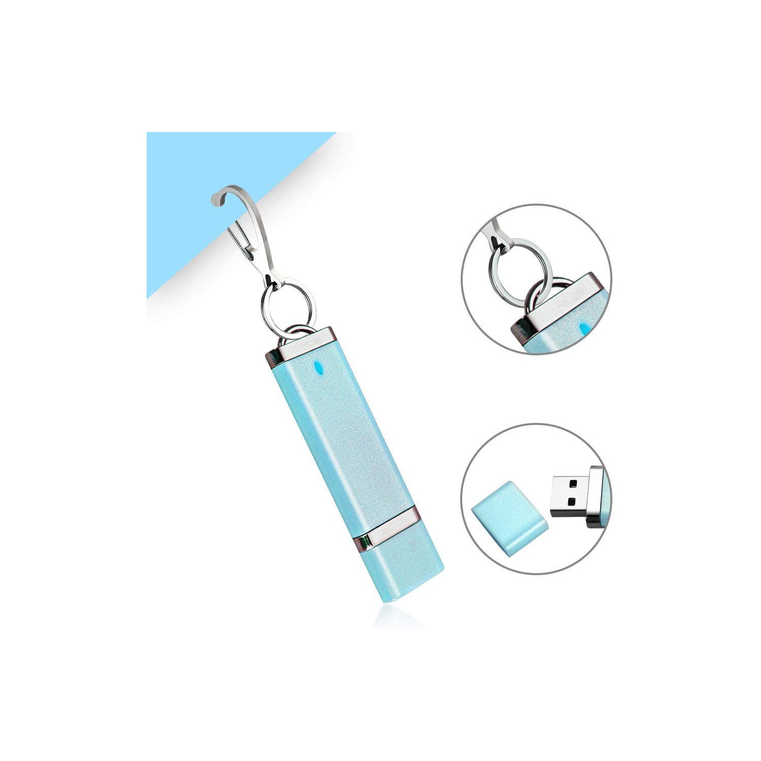 10 Pack 32GB USB 2.0 Flash Drive Bulk Pack Thumb Drive 32 GB USB Drives Memory Sticks Pen Drive Light Blue