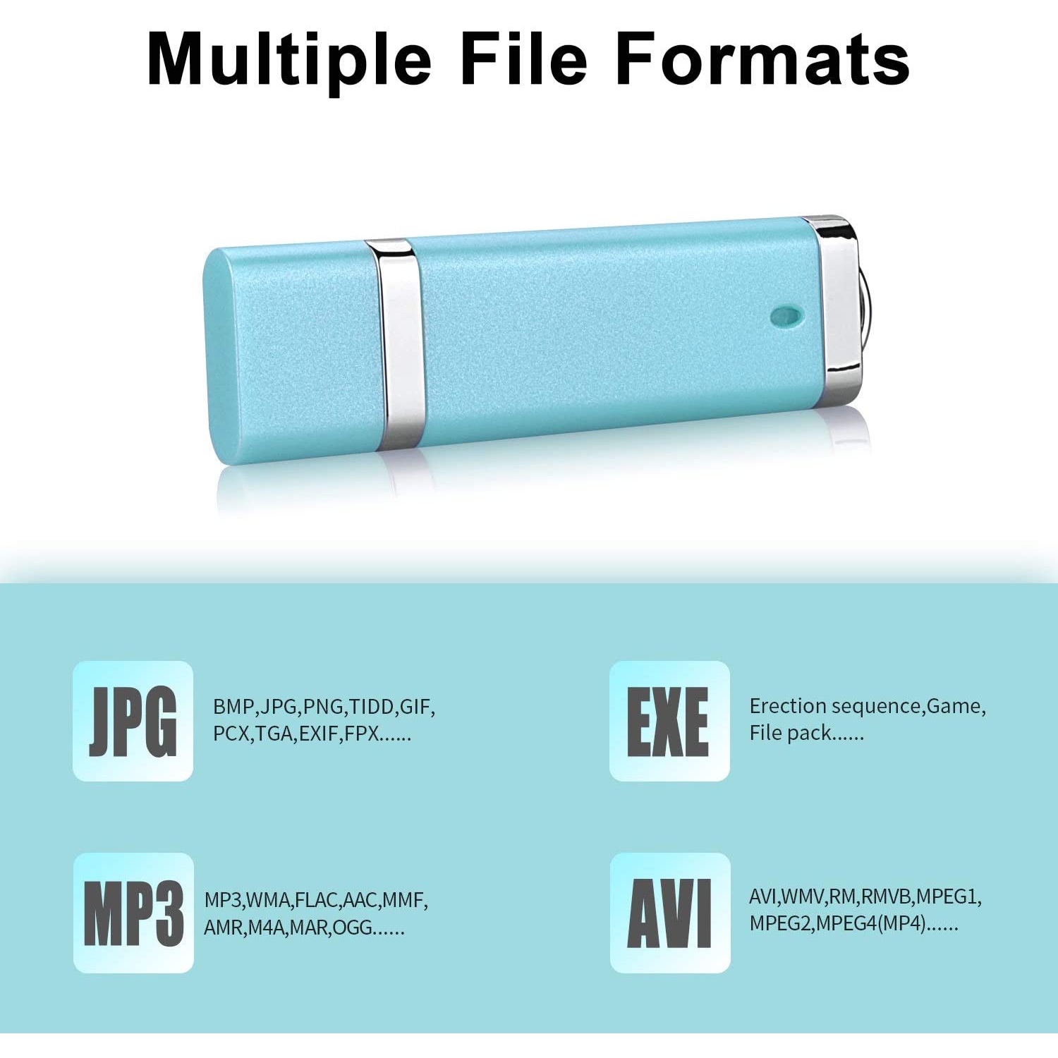 10 Pack 32GB USB 2.0 Flash Drive Bulk Pack Thumb Drive 32 GB USB Drives Memory Sticks Pen Drive Light Blue