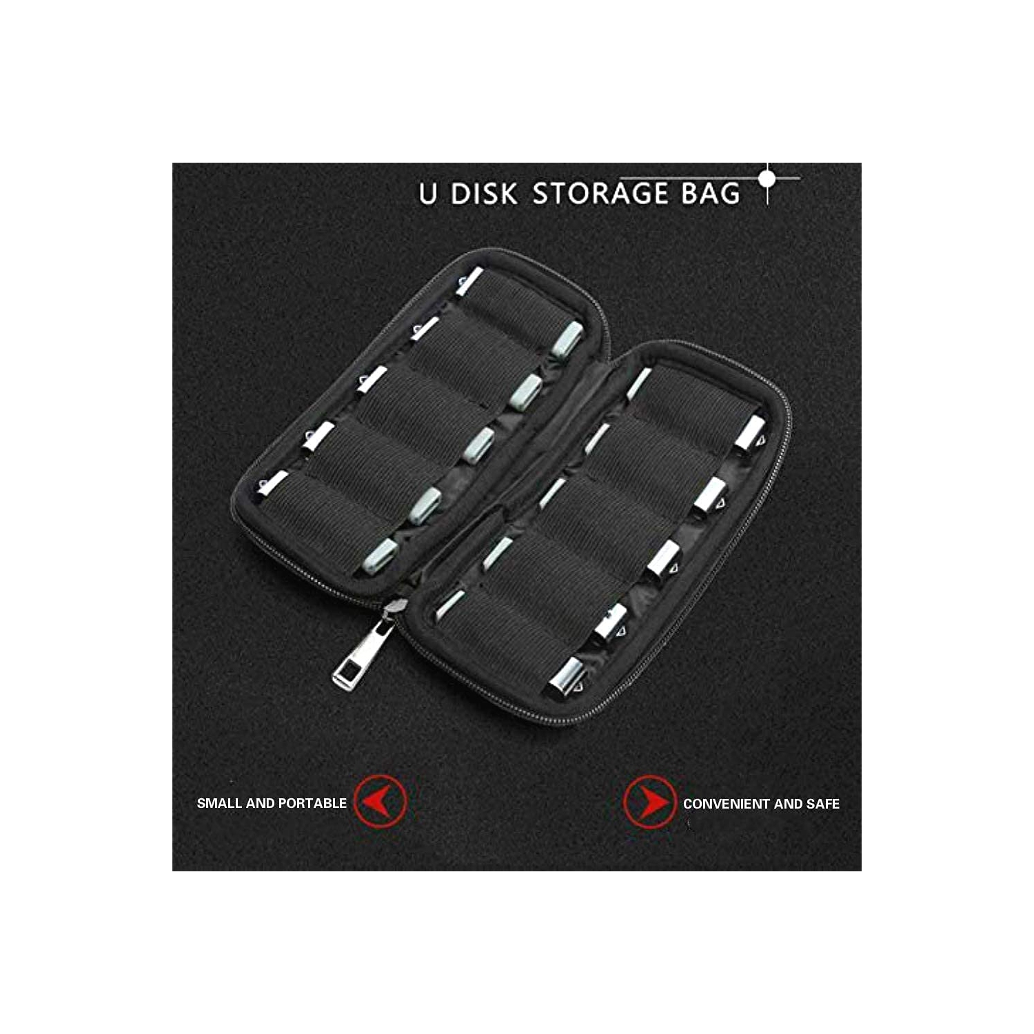 Storage Bag for USB Flash Drive, Portable Carrying Case, Electronic Accessories Organizer Holder