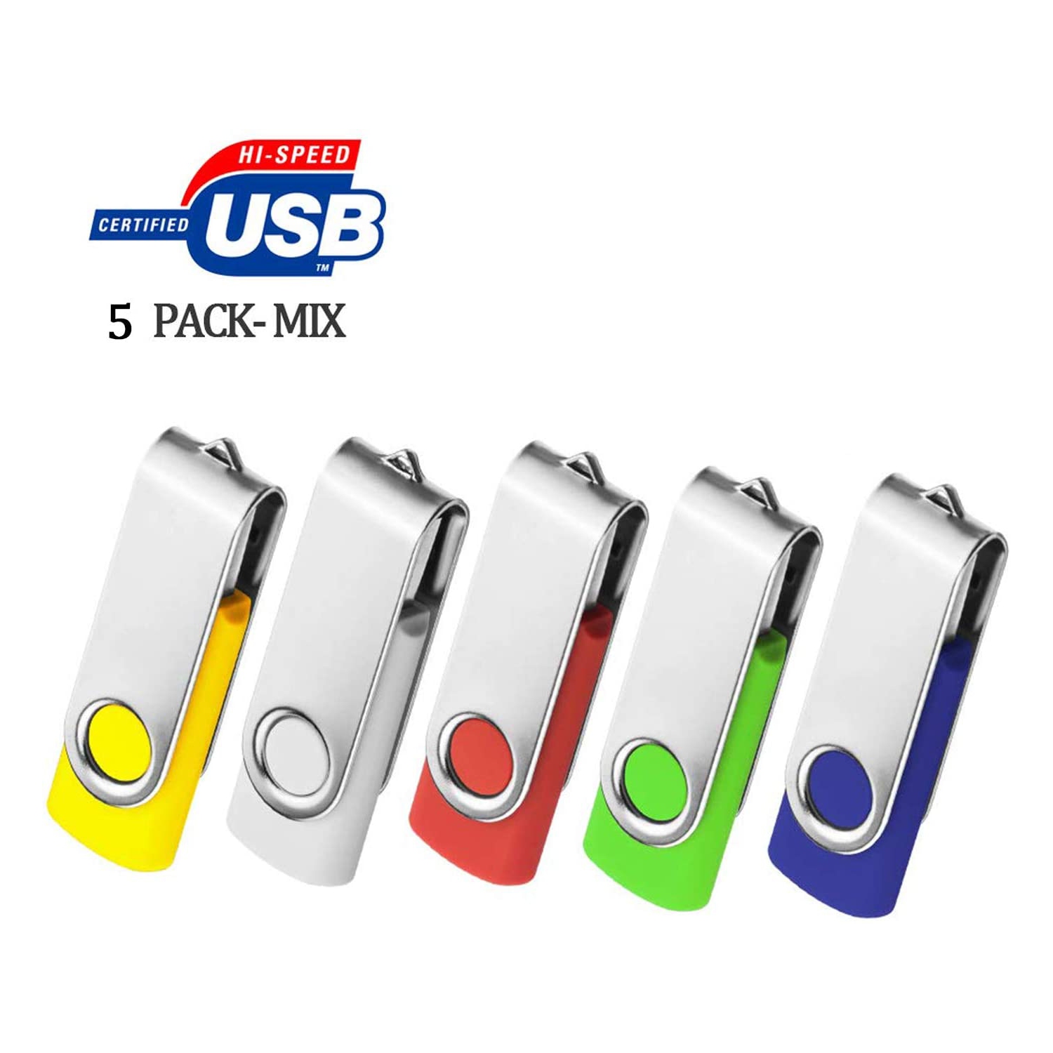 5 clés USB 16 Go pour stockage facile clé USB clés USB 2.0 clé USB 2.0 pénétration du stylet pour numérique pliable